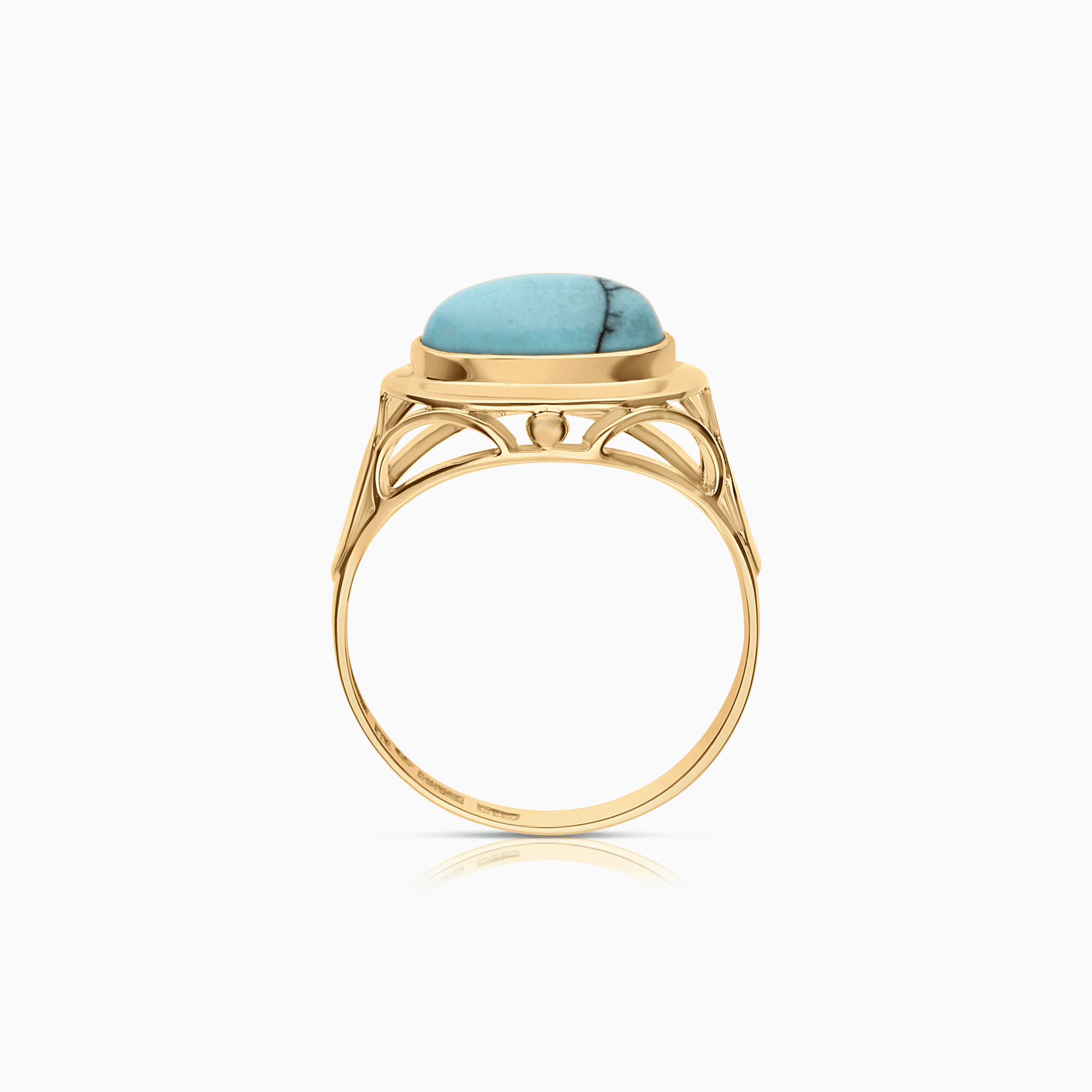 Guldring med turkos 2,96g 18K guld