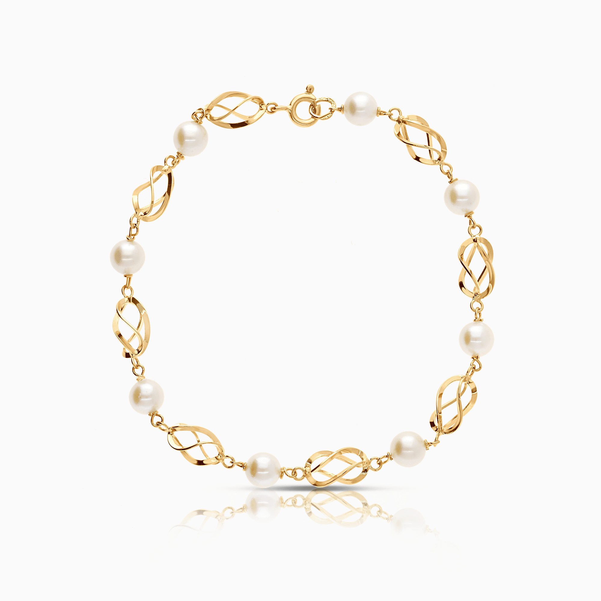 Gold Bracelet with Pearls 5.31g 18K Gold