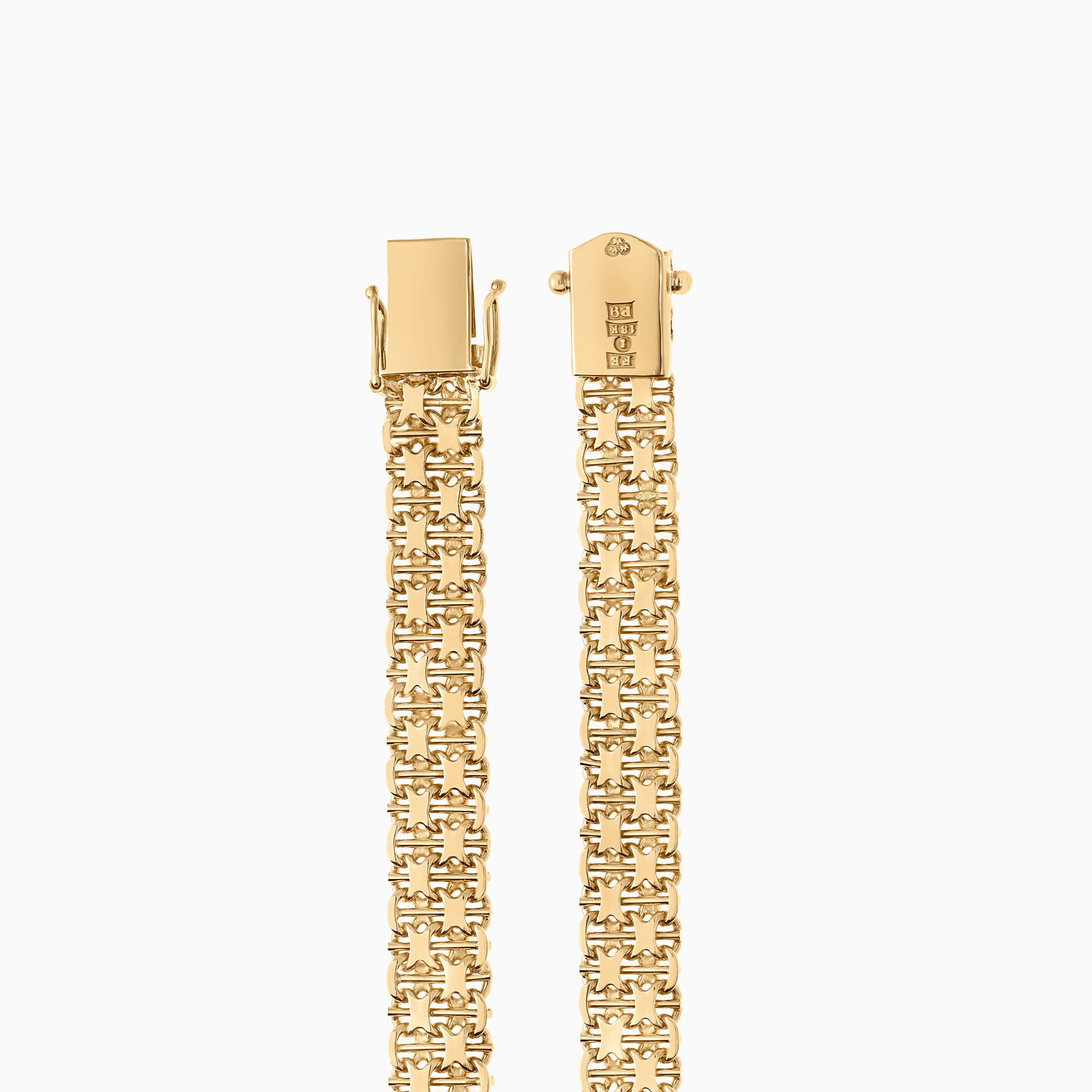 X-Link Bracelet with Bar 18.36g 18K Gold