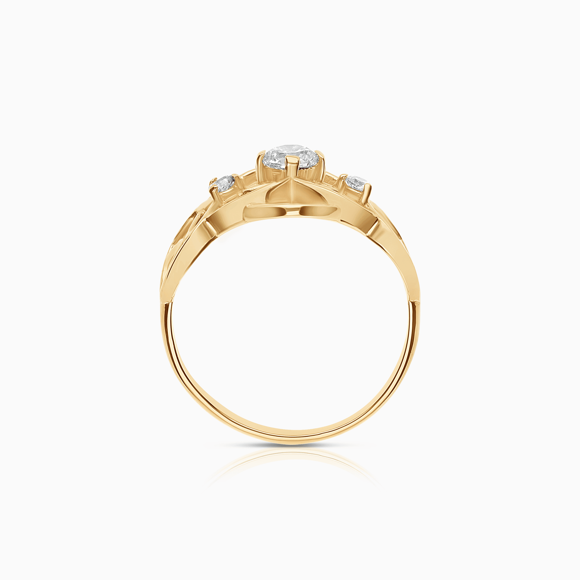 Gold ring with white cubic 2.93g 18K gold