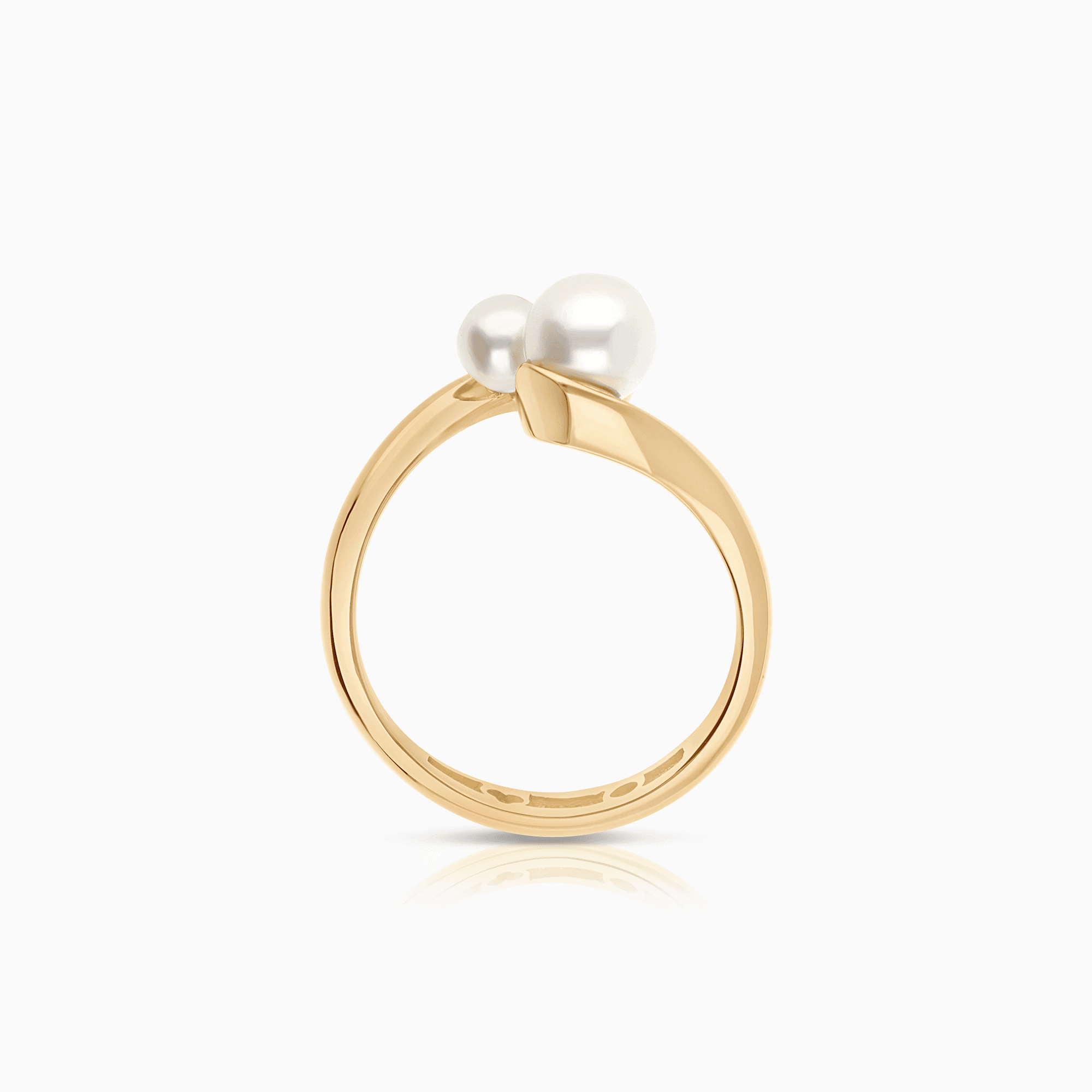 Gold ring with pearls 4.08g 18K gold