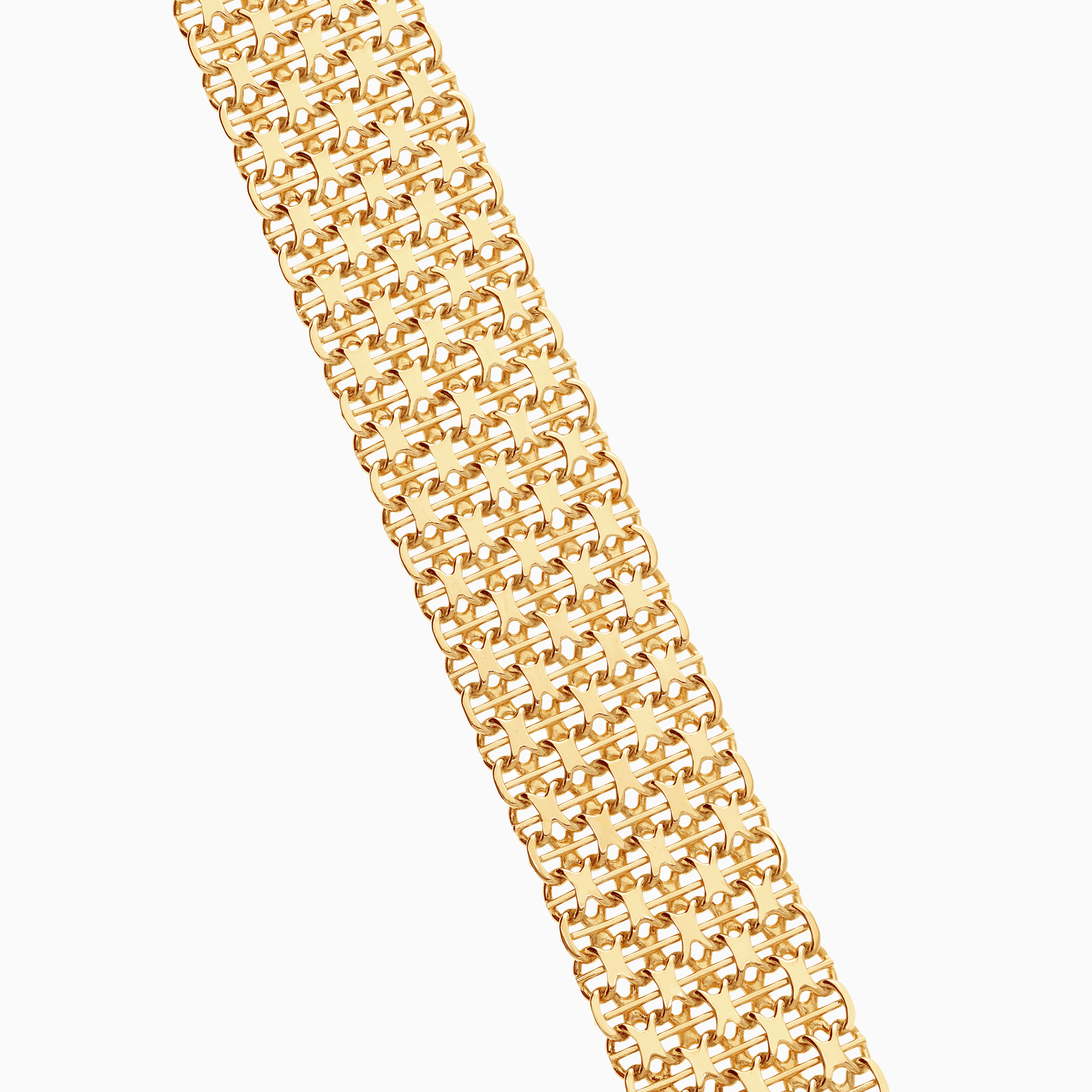 X-länk armband med stav 35,21g 18K guld