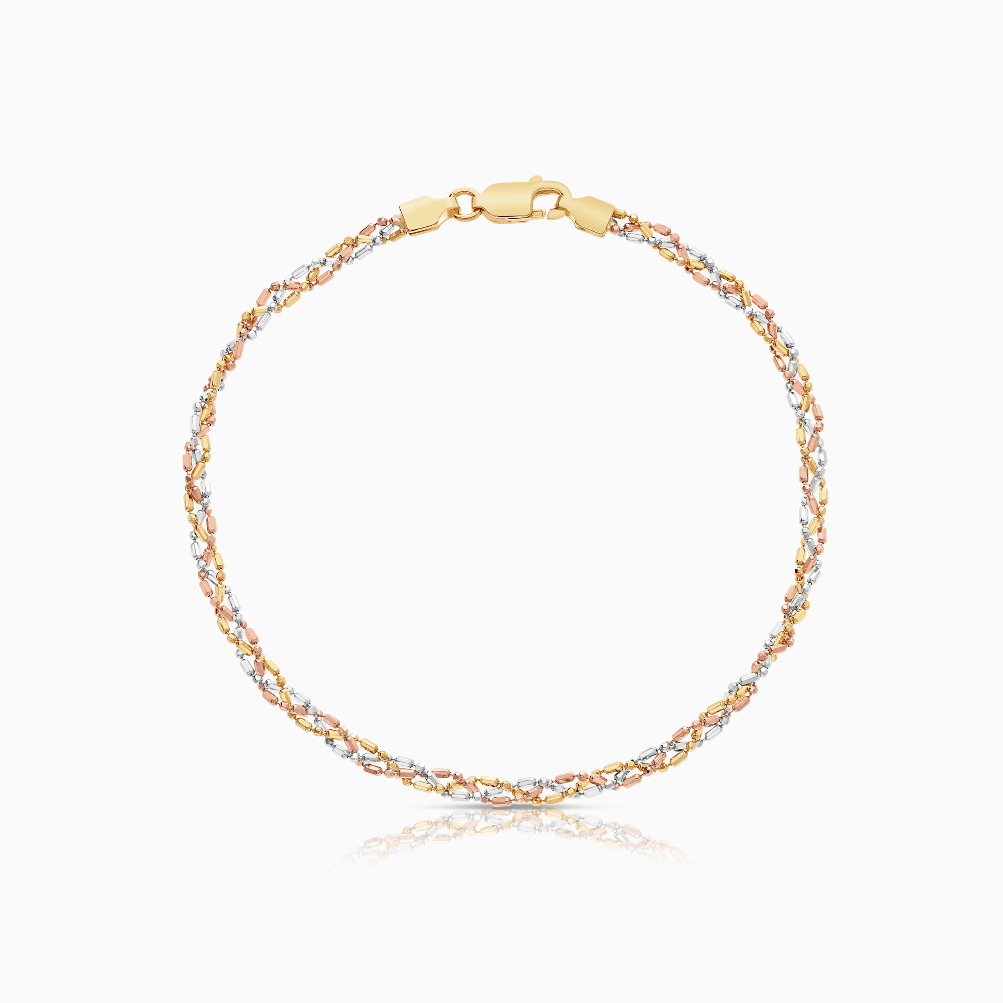 Fantasy gold bracelet 3.30g 18K white/yellow/rose gold