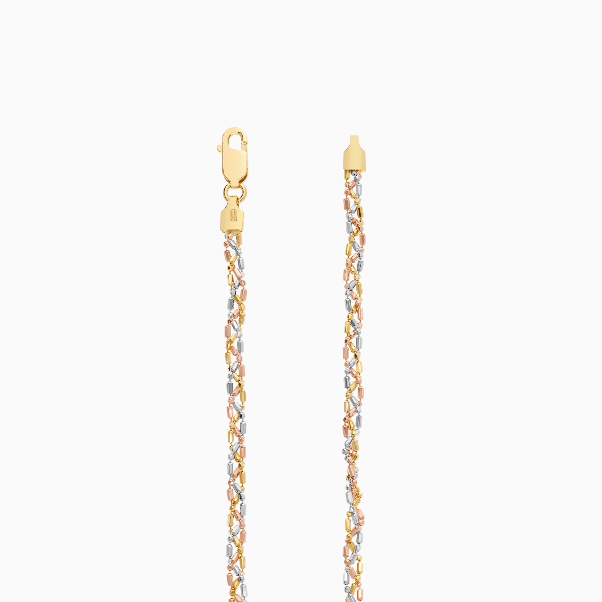 Fantasy gold bracelet 3.30g 18K white/yellow/rose gold