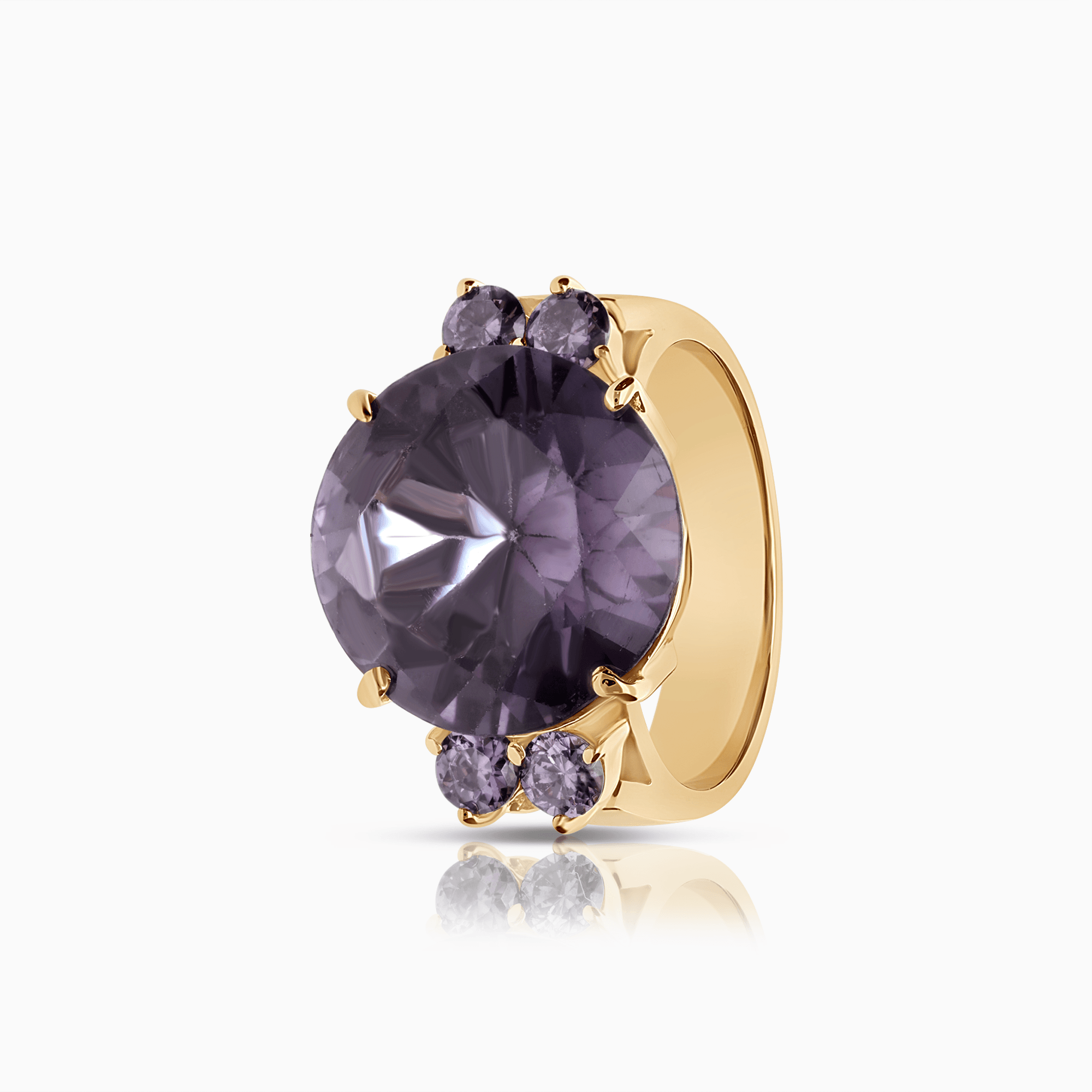 Cocktailring med lila ametister 14,51g 18K guld
