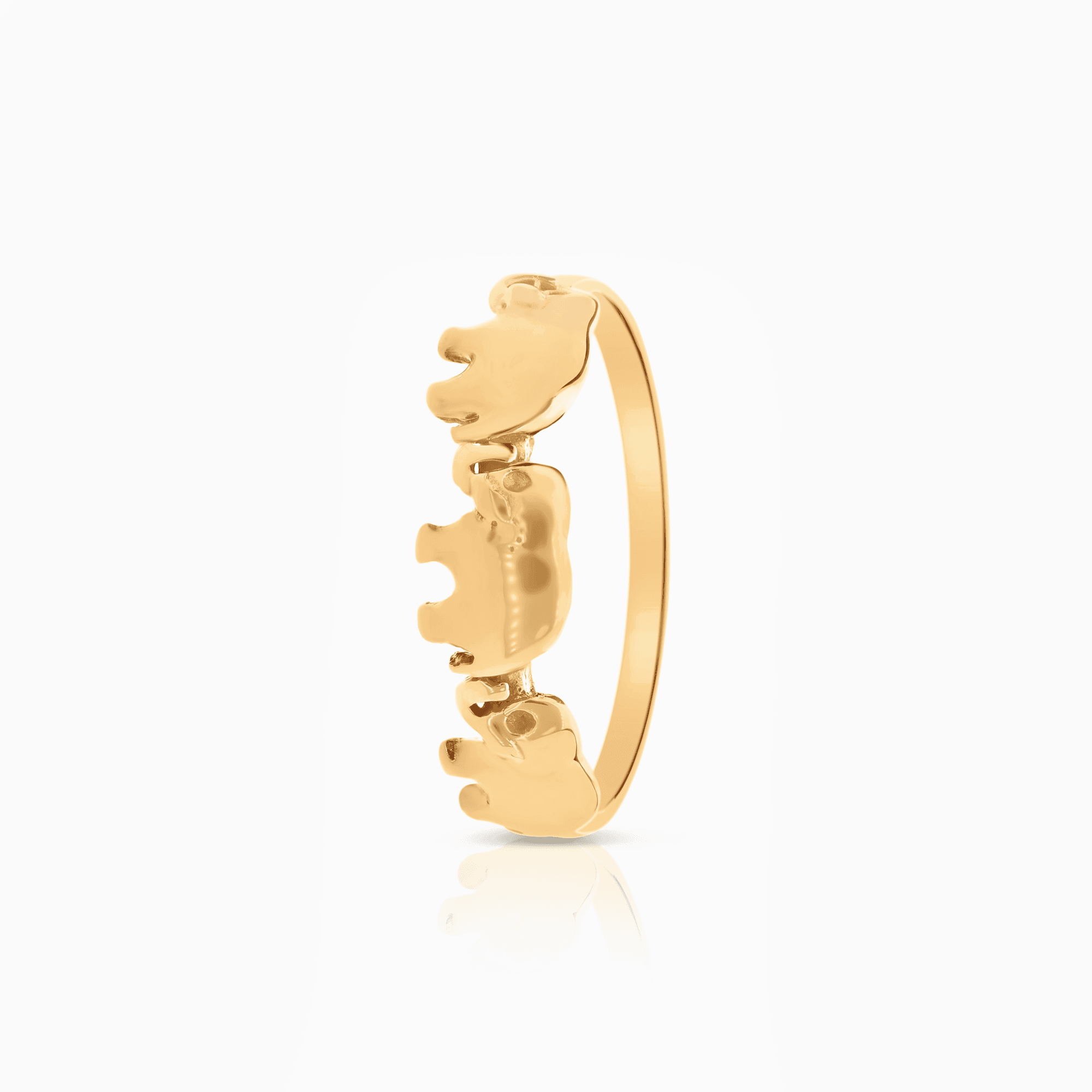 Gold ring with elephants 2.10g 18K gold