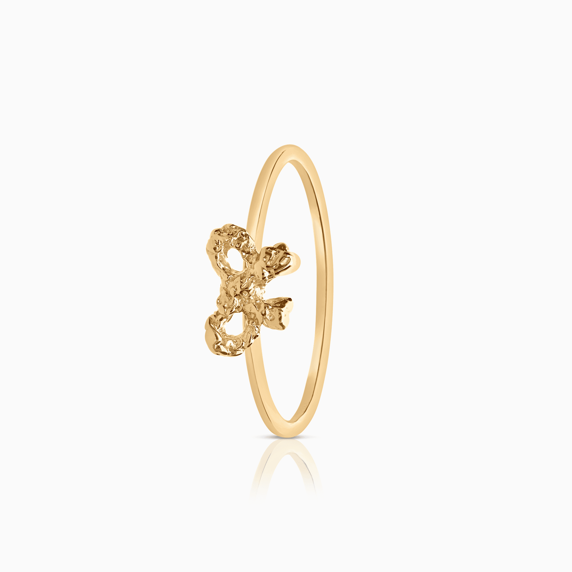 Gold ring with bow 1.53g 18K gold