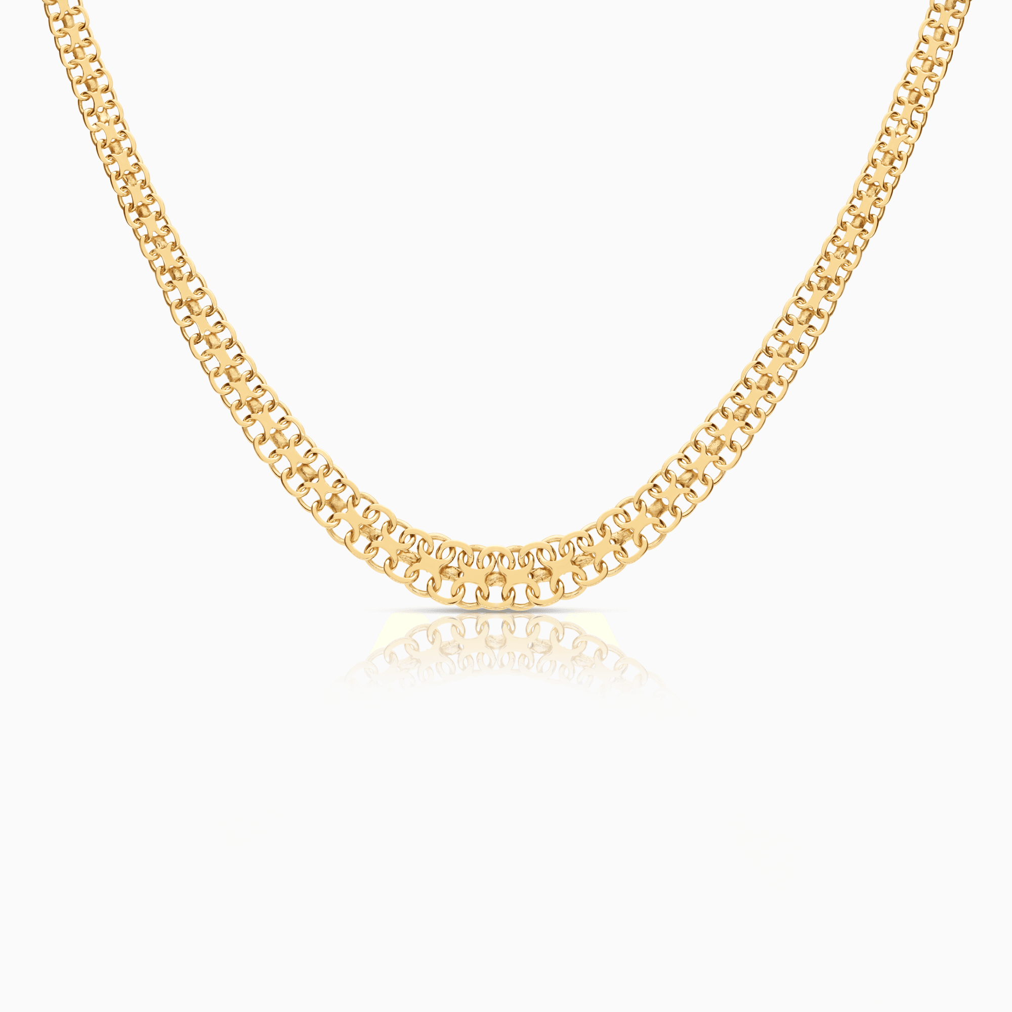 X-link necklace, 17.06g, 18K gold