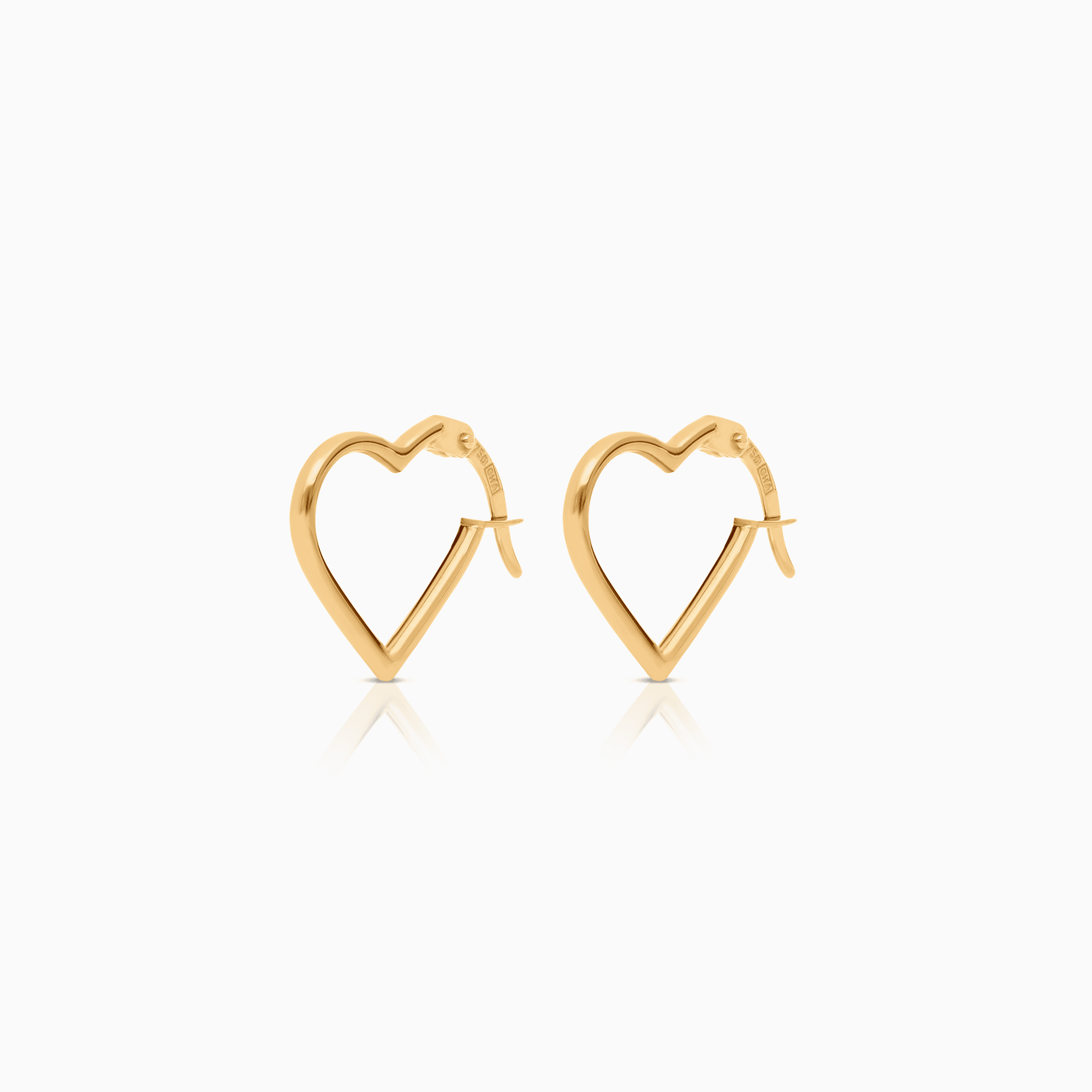 Hoop heart earrings 1.05g 18K gold