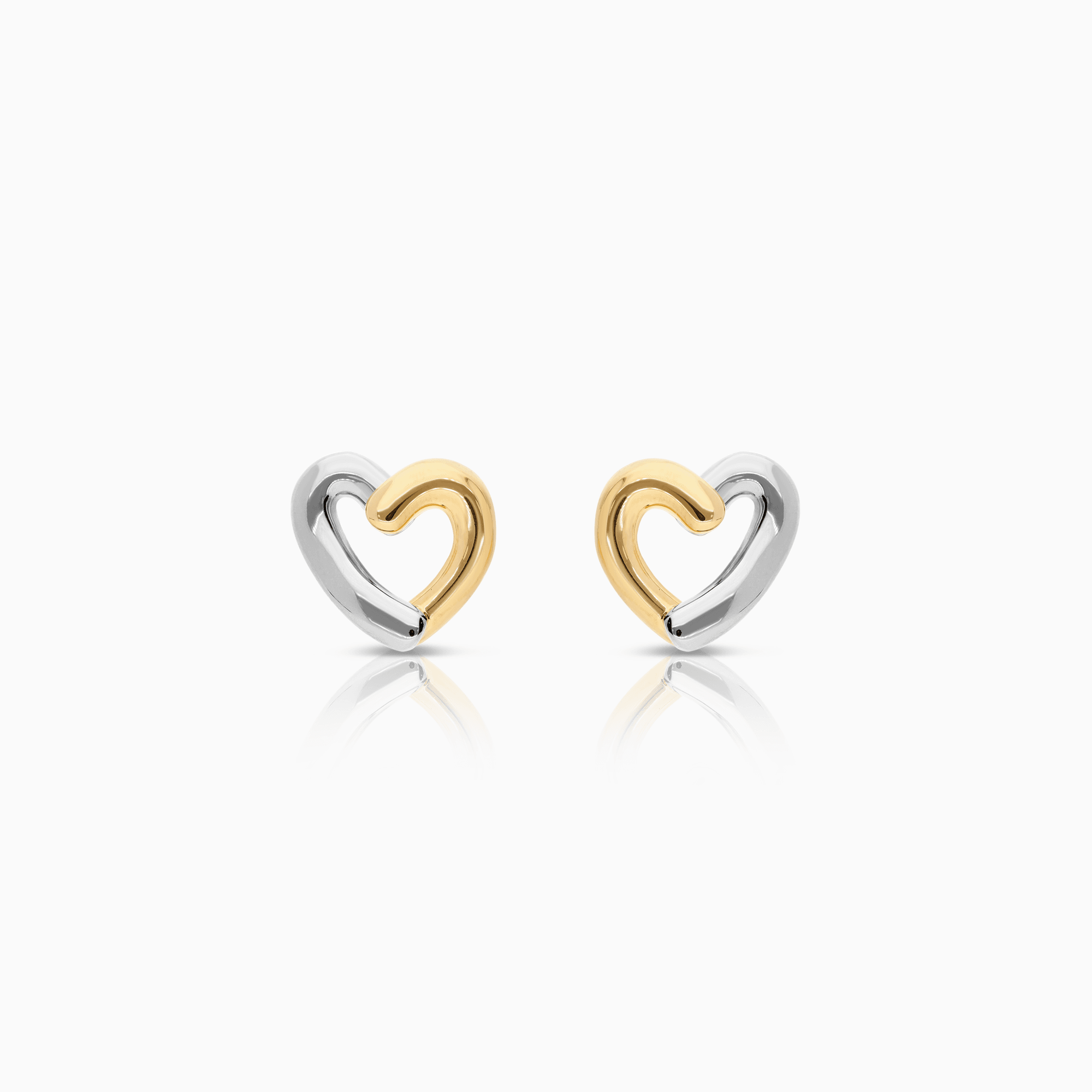 Gold heart earrings 4.98g 18K white/yellow gold