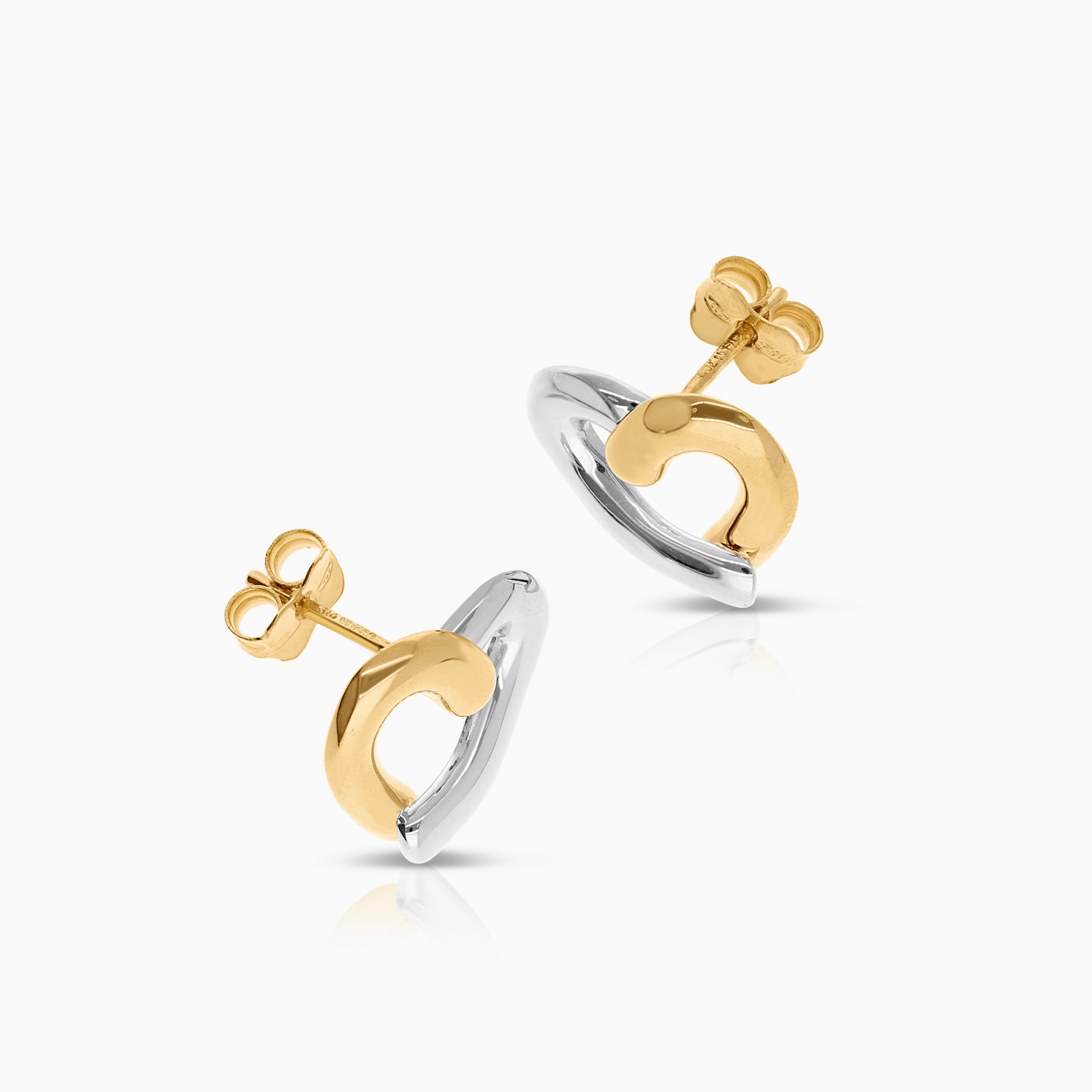 Gold heart earrings 4.98g 18K white/yellow gold