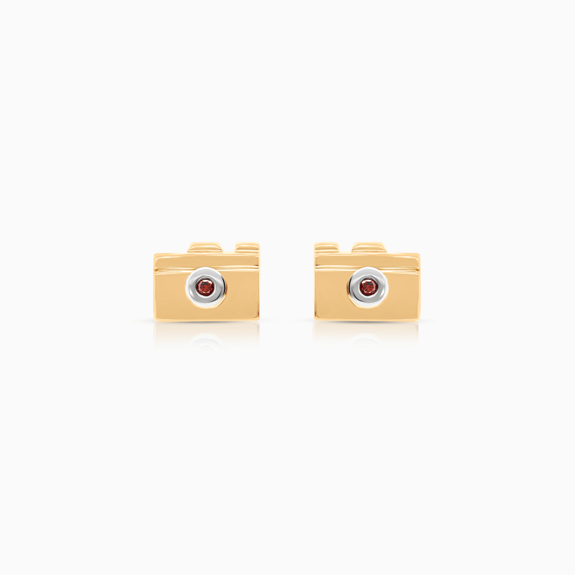 Gold earrings camera 5.39g 18K gold