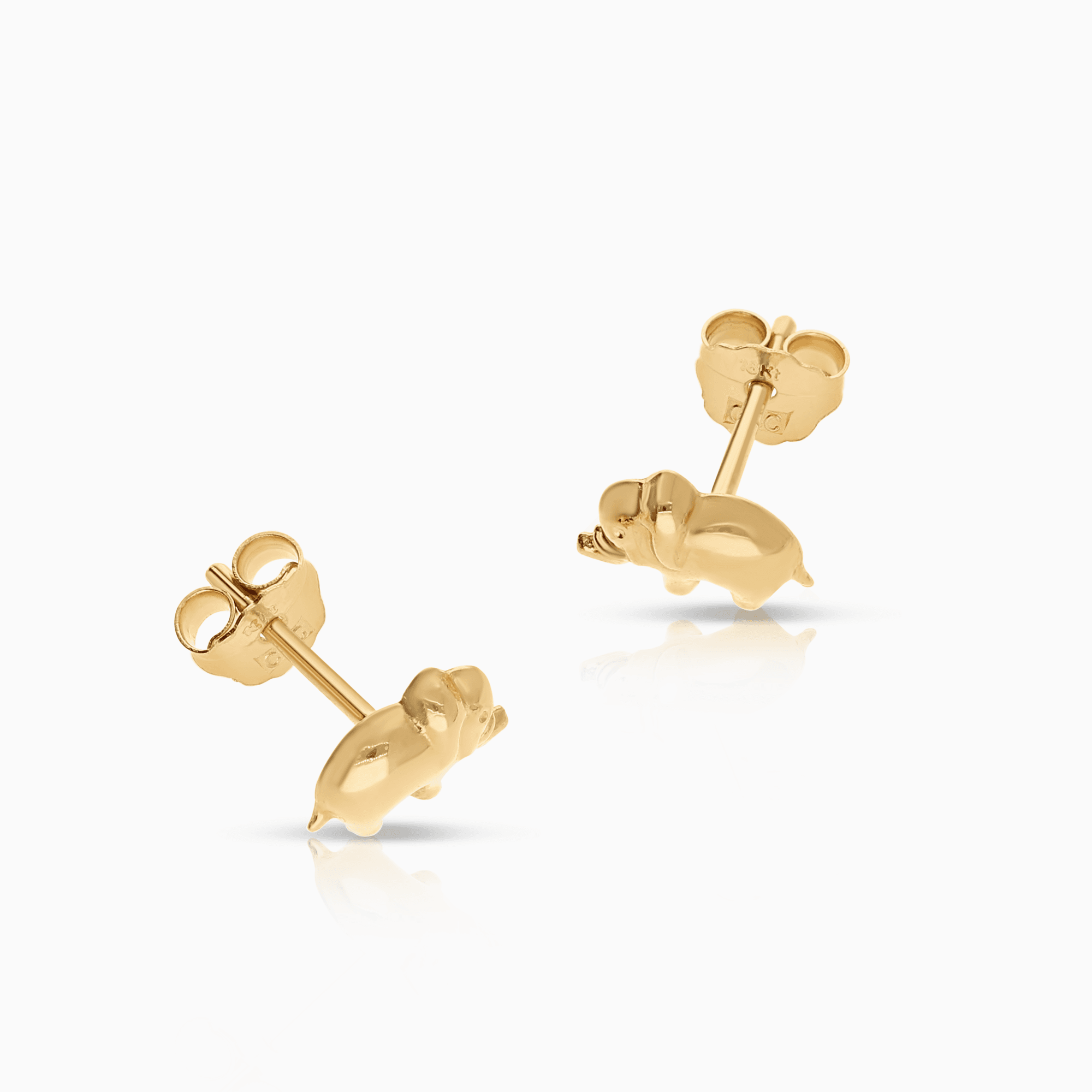 Gold elephant earrings 0.46g 18K gold