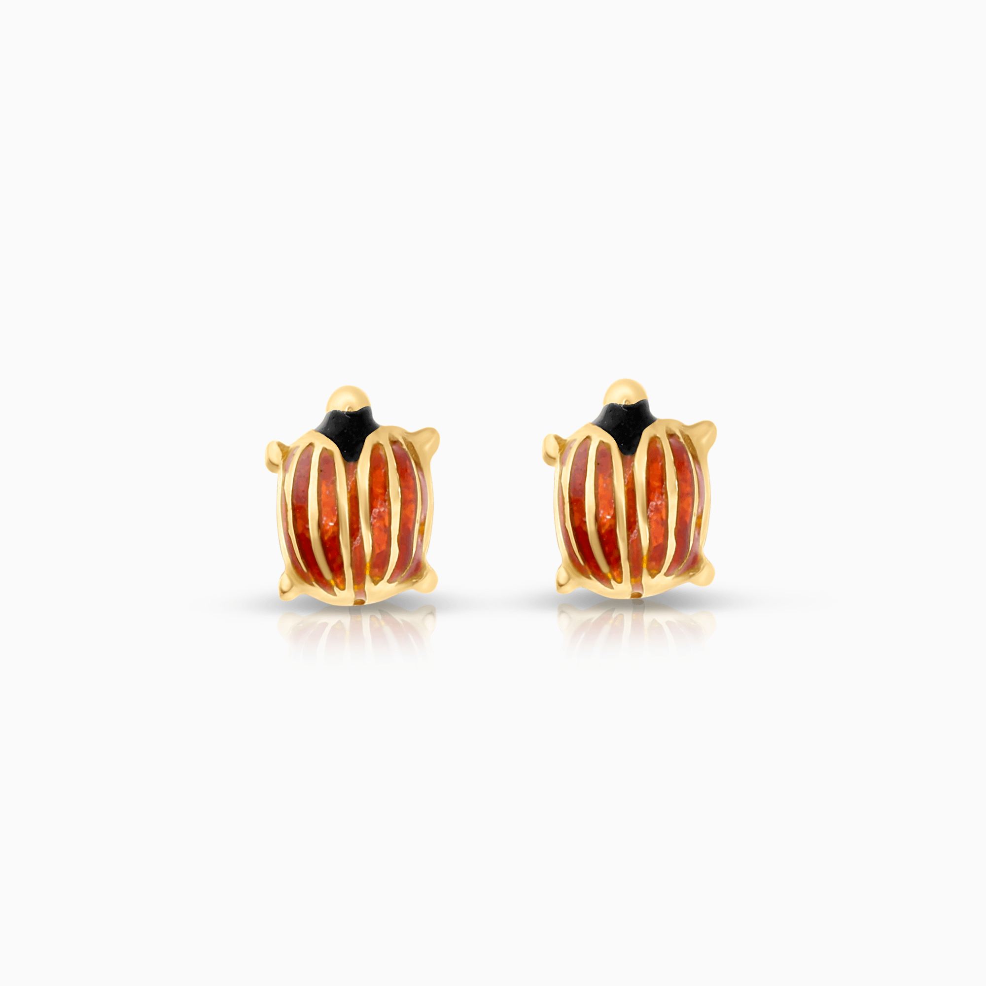 Gold earrings beetle 1.57g 18K gold