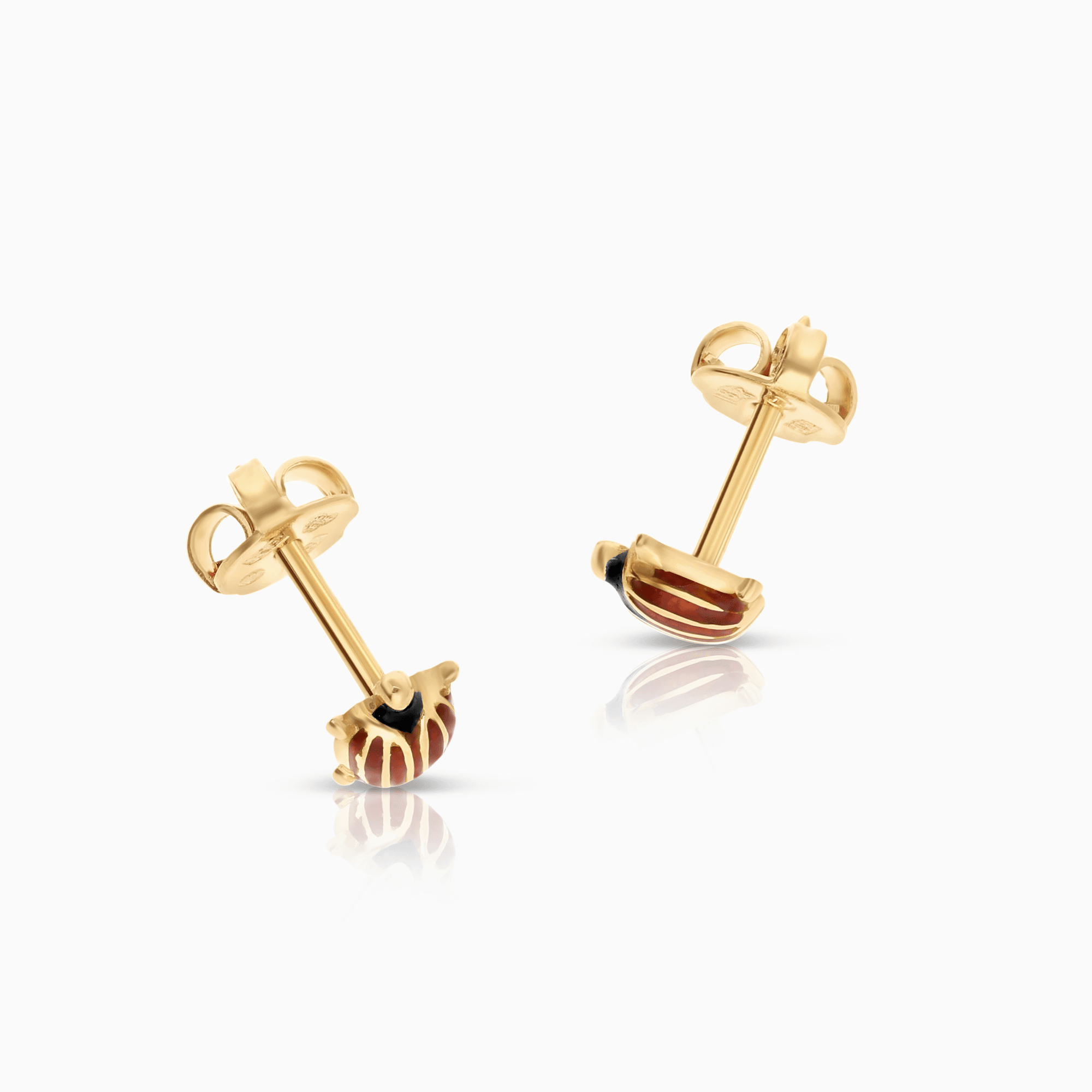 Gold earrings beetle 1.57g 18K gold