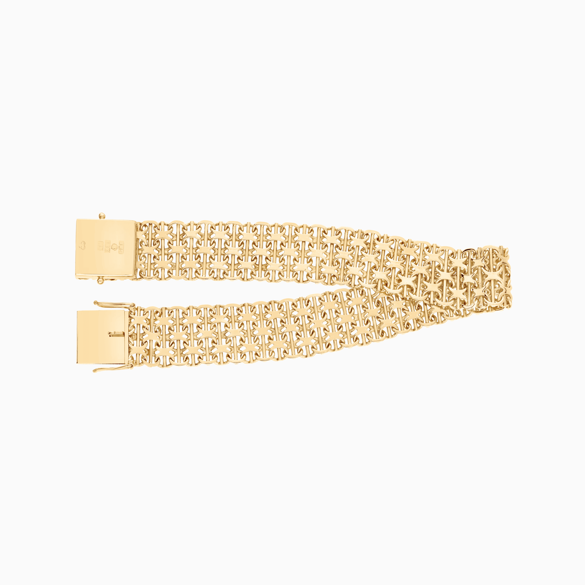 X-link bracelet with bar 26.99g 18K gold