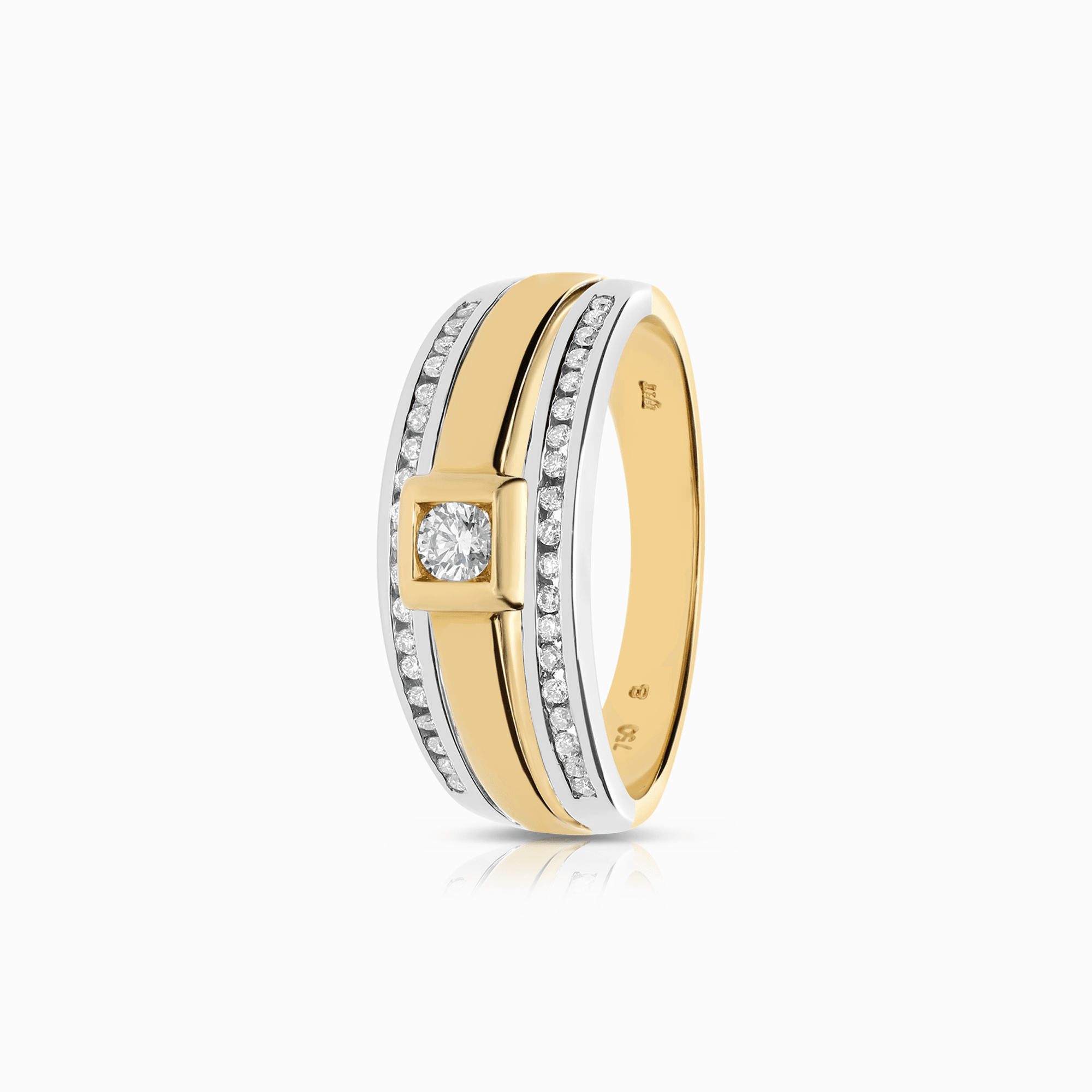Diamantring 0,24ct 18K gul/vitguld