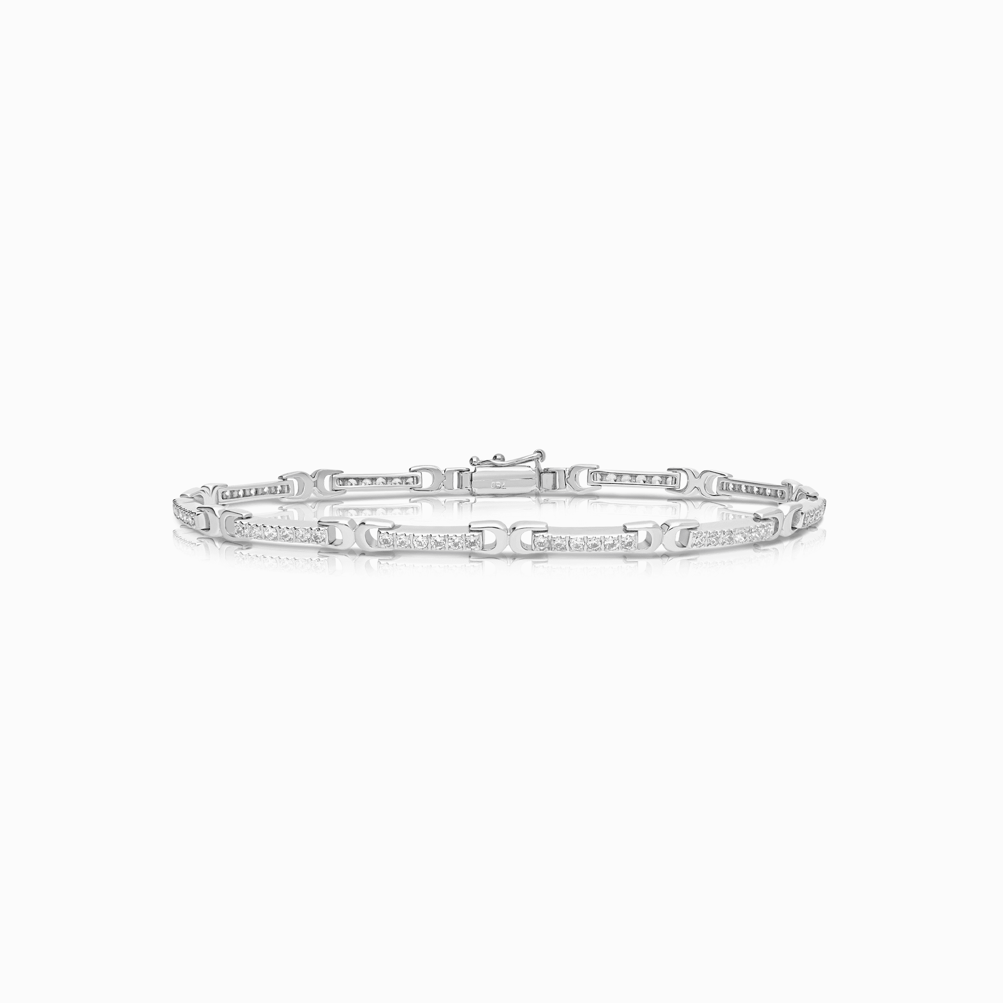 Guldarmband med vita cubic zirconia 10,45g 18K vitguld