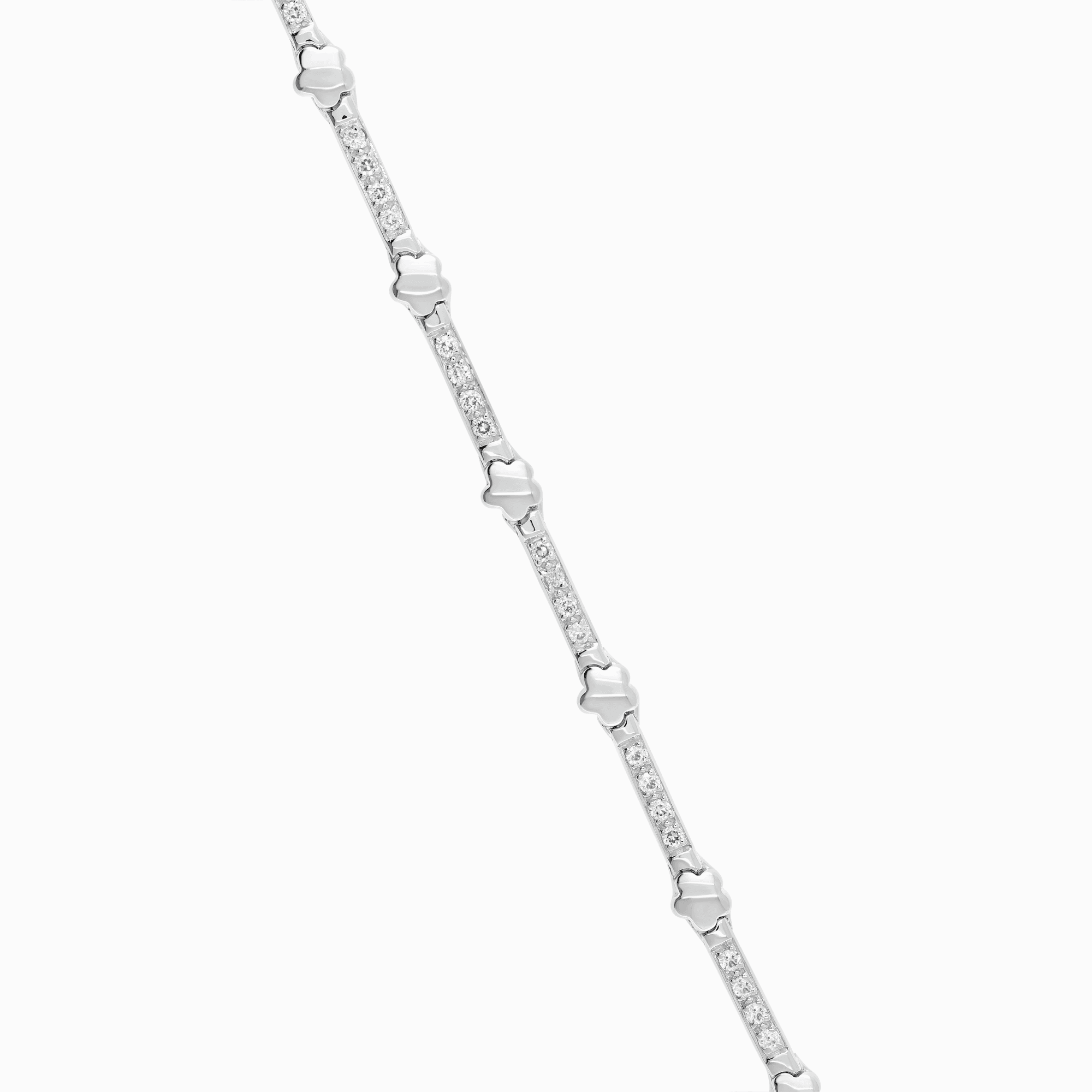 Gullarmbånd med hvite cubic 9,46g 18K hvitt gull