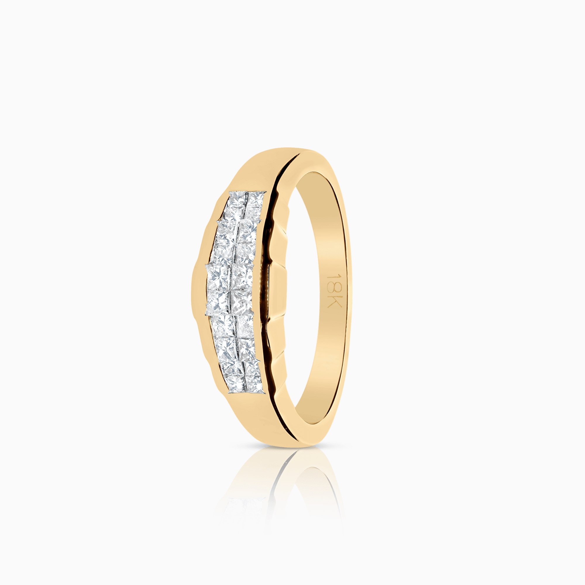 Diamantring prinsesse 0,50ct 18K gull