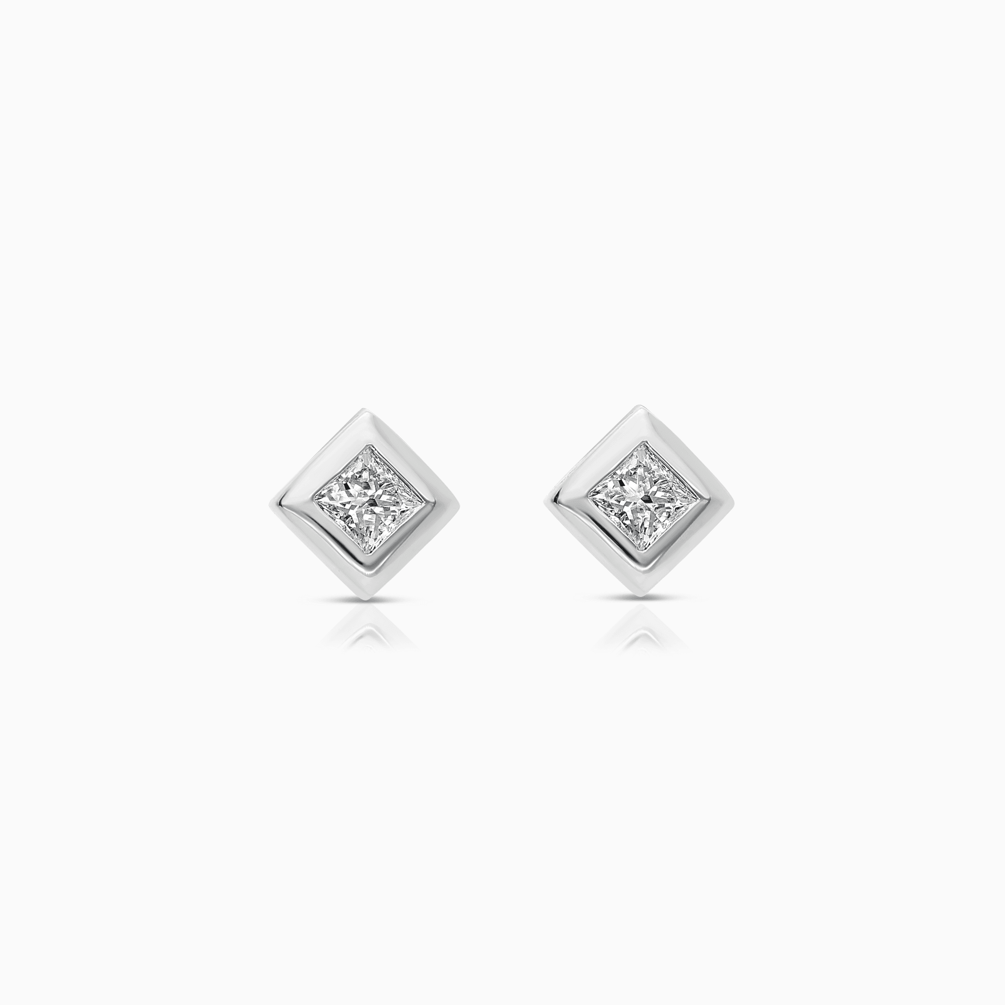 Diamond earrings princess 0.40ct 18K white gold