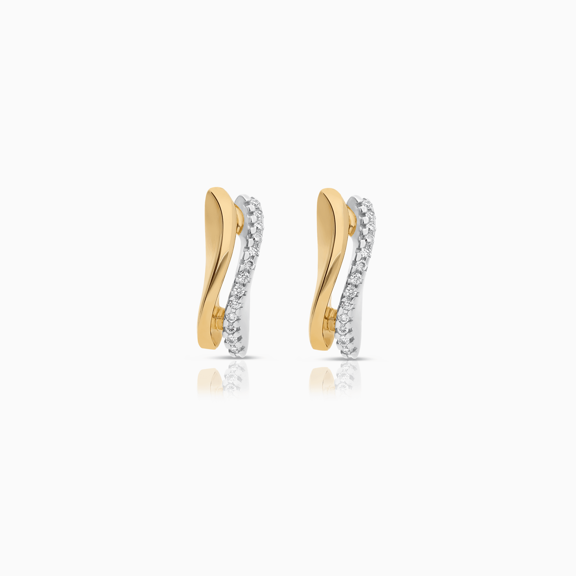 Diamond earrings 0.13ct 18K white/rose gold