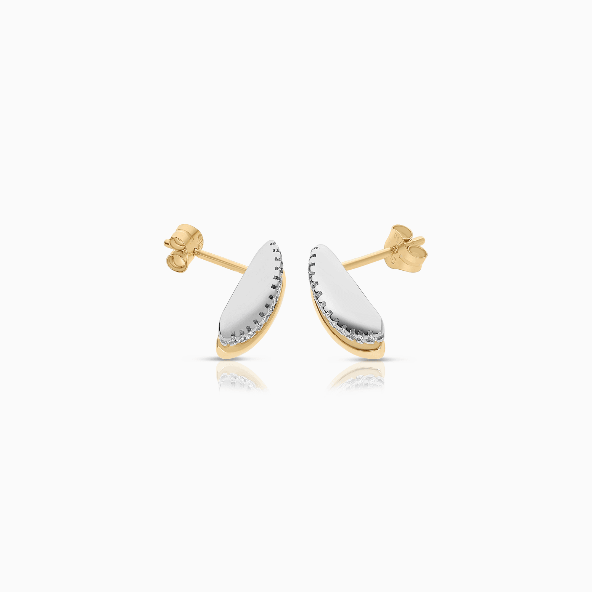 Diamond earrings 0.13ct 18K white/rose gold