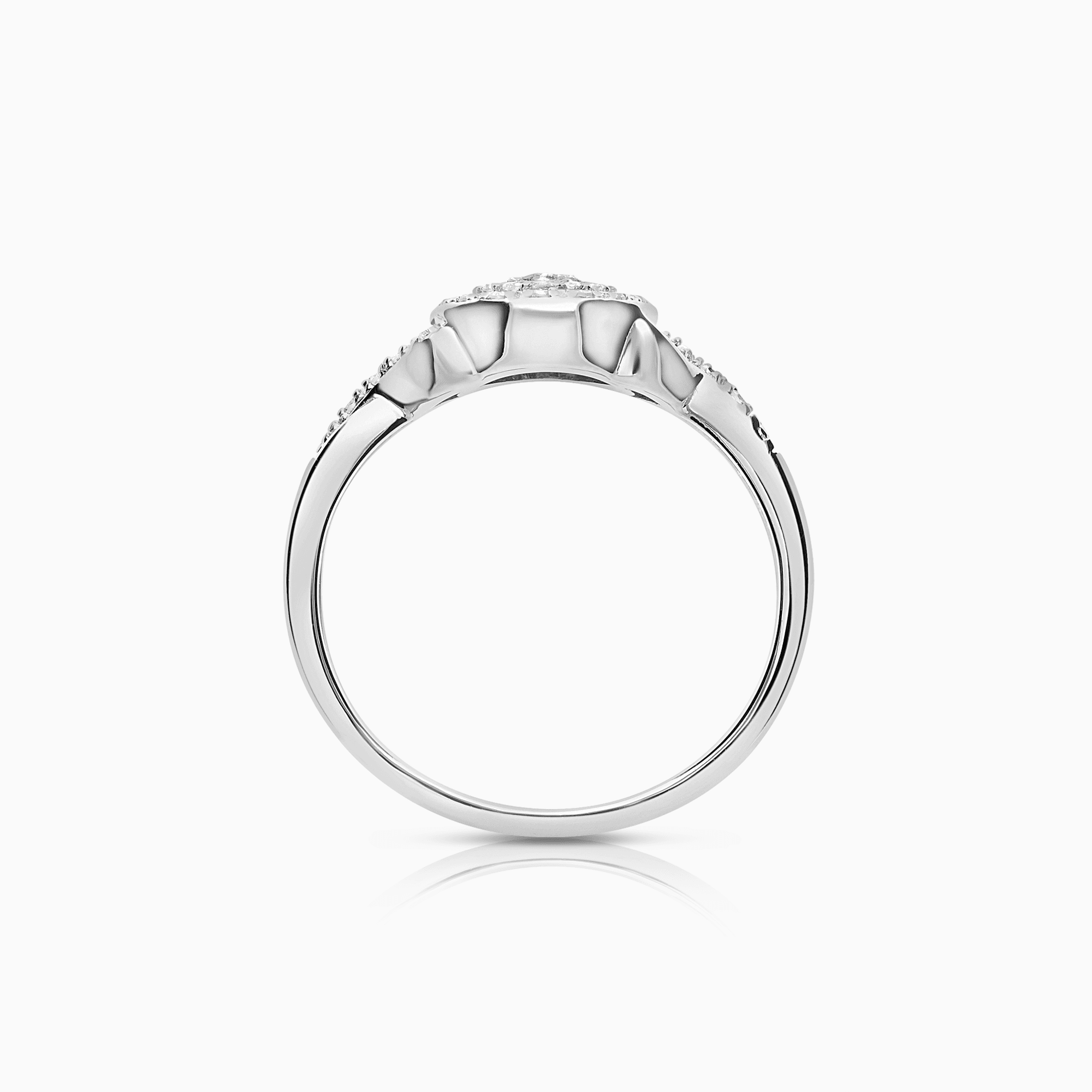 Diamond ring 0.14ct 9K white gold