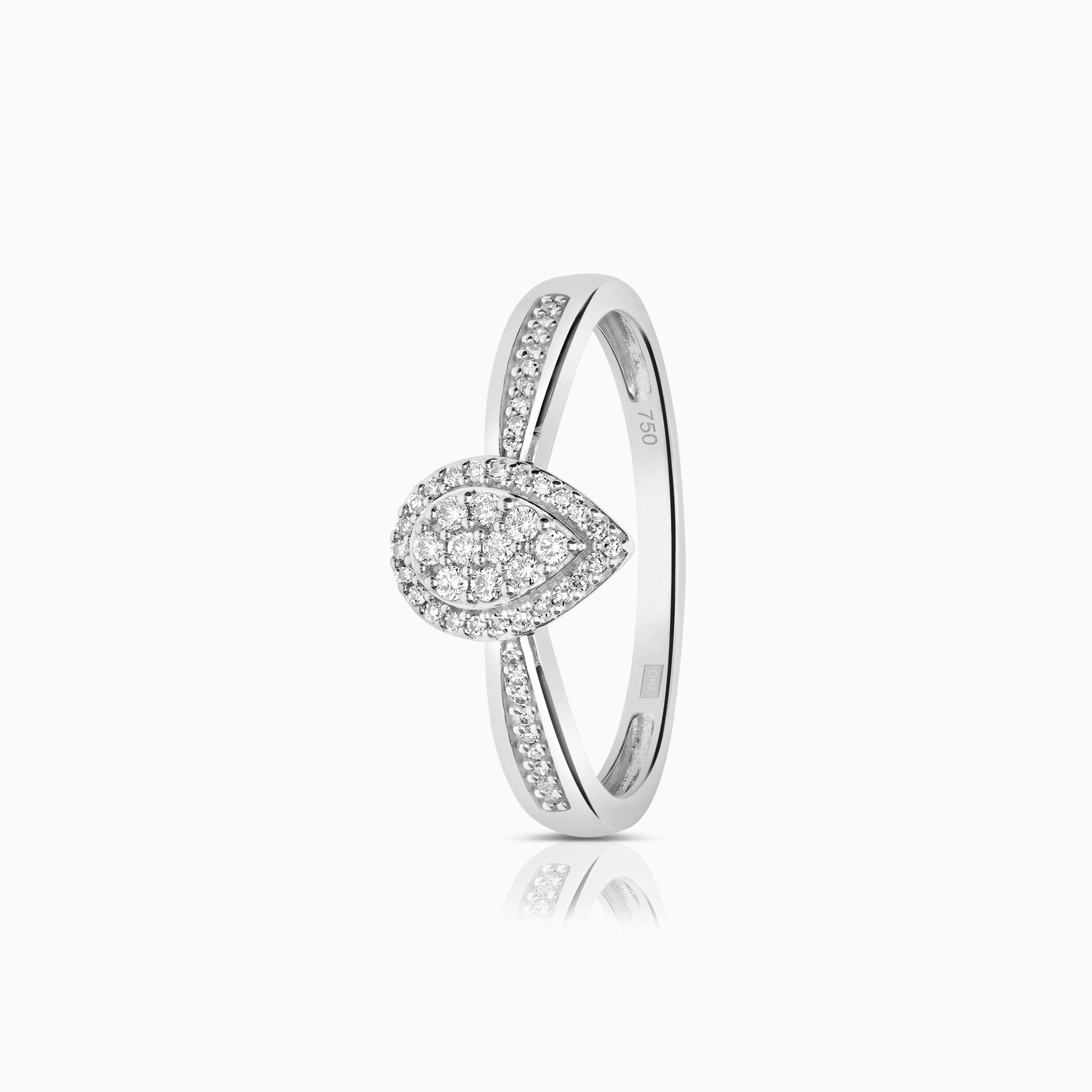 Diamantring 0,20ct 18K hvitt gull