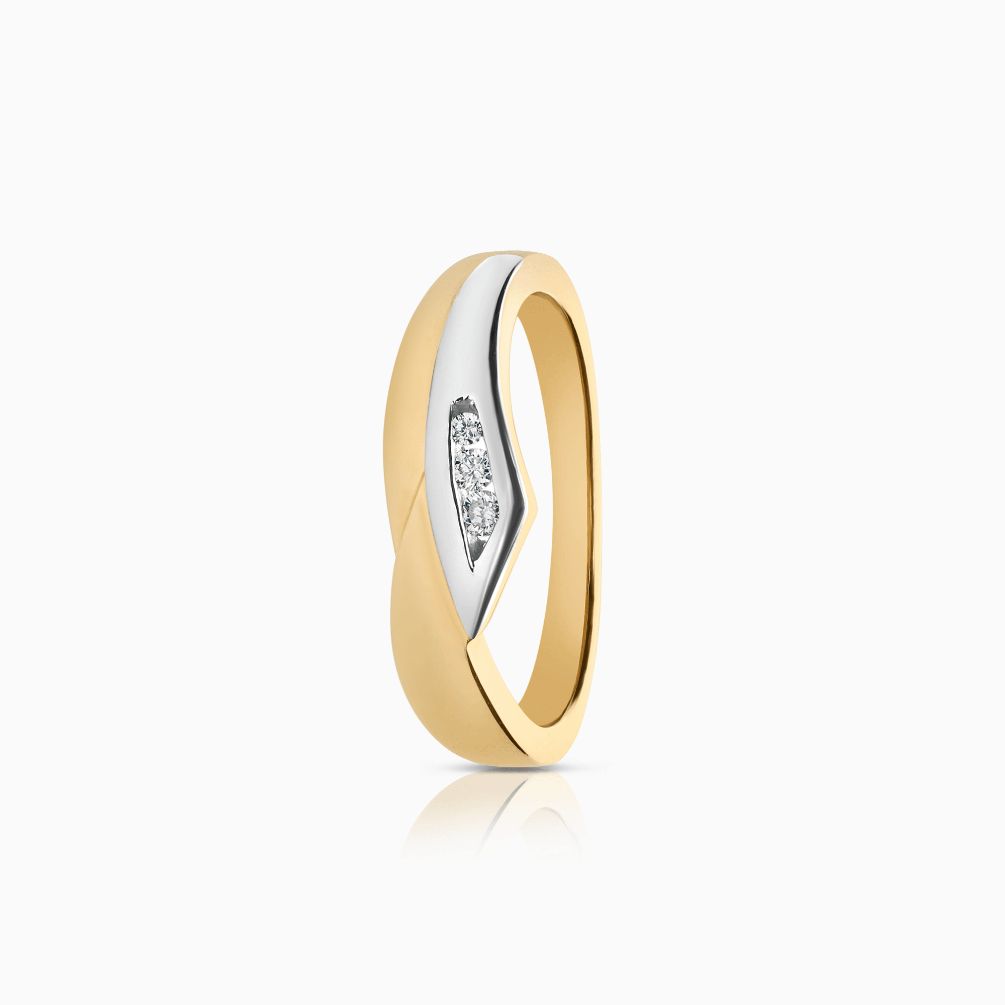 Diamantring 0,05ct 18K vit/gulguld