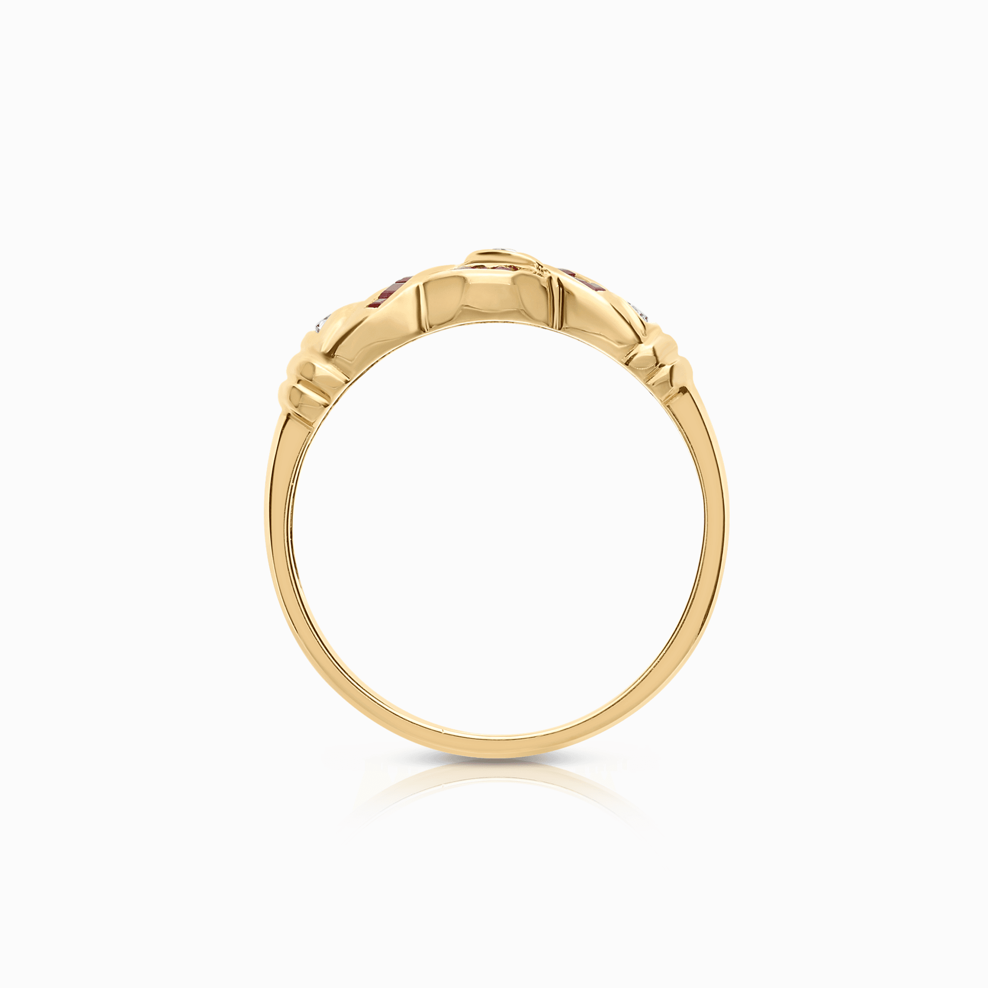 Diamantring med rubiner 0,17ct 18K guld