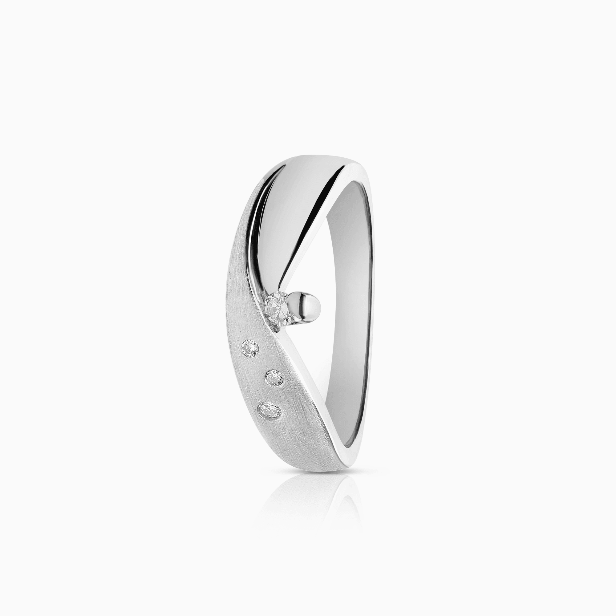 Diamantring 0,09ct 18K vitguld