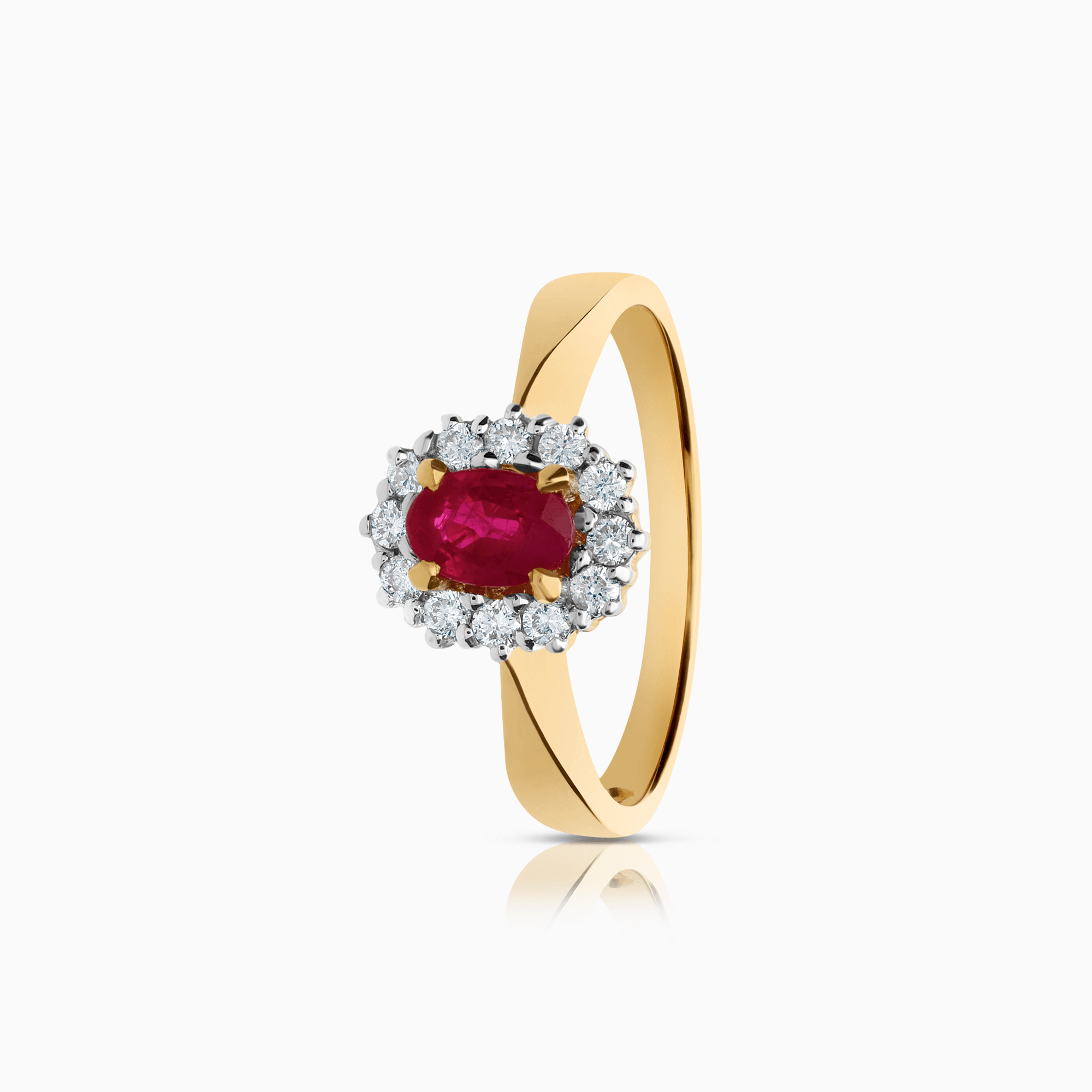 Ädelstensring rubin med diamanter 0,57ct 18K guld
