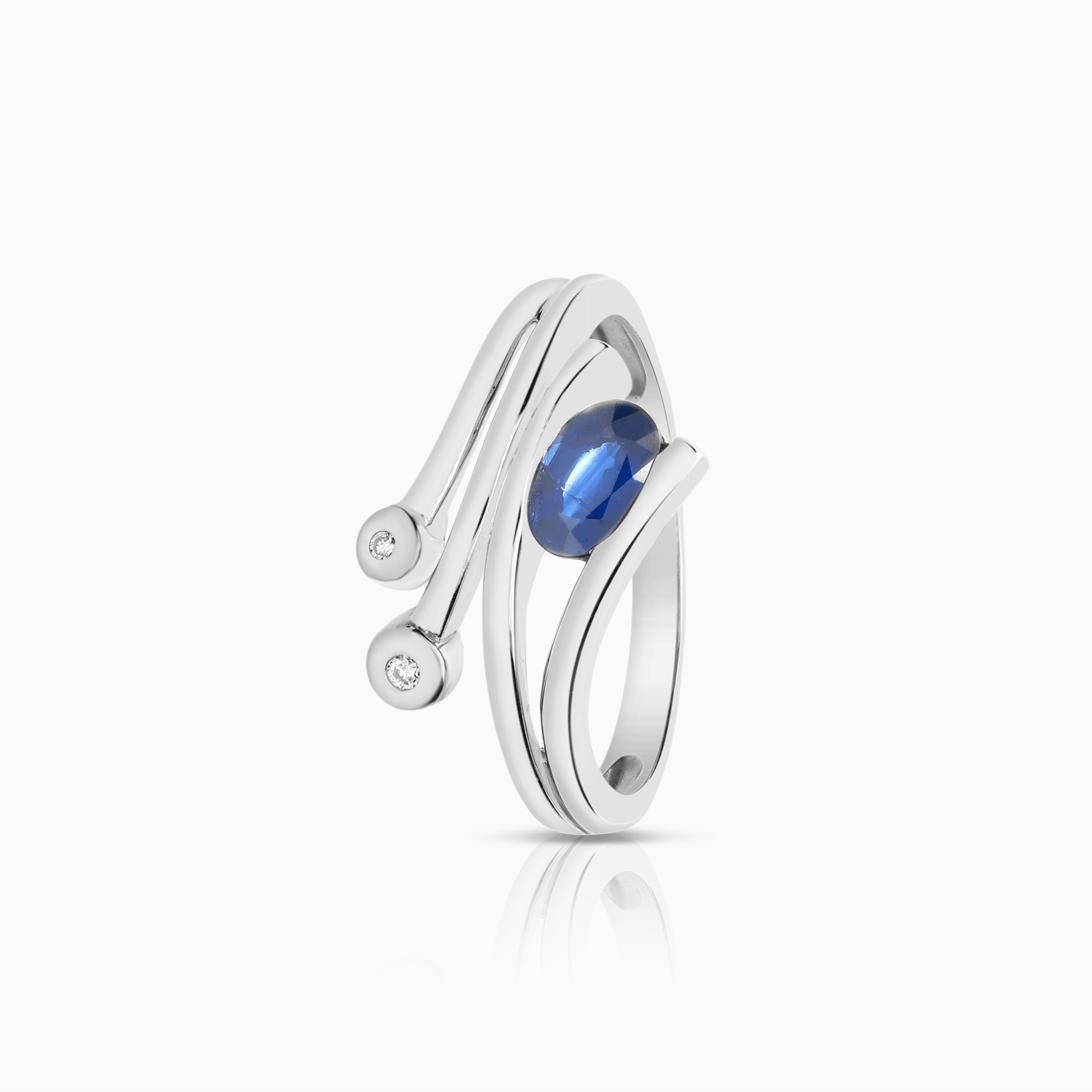 Edelstensring 0,40ct 18K hvitt gull