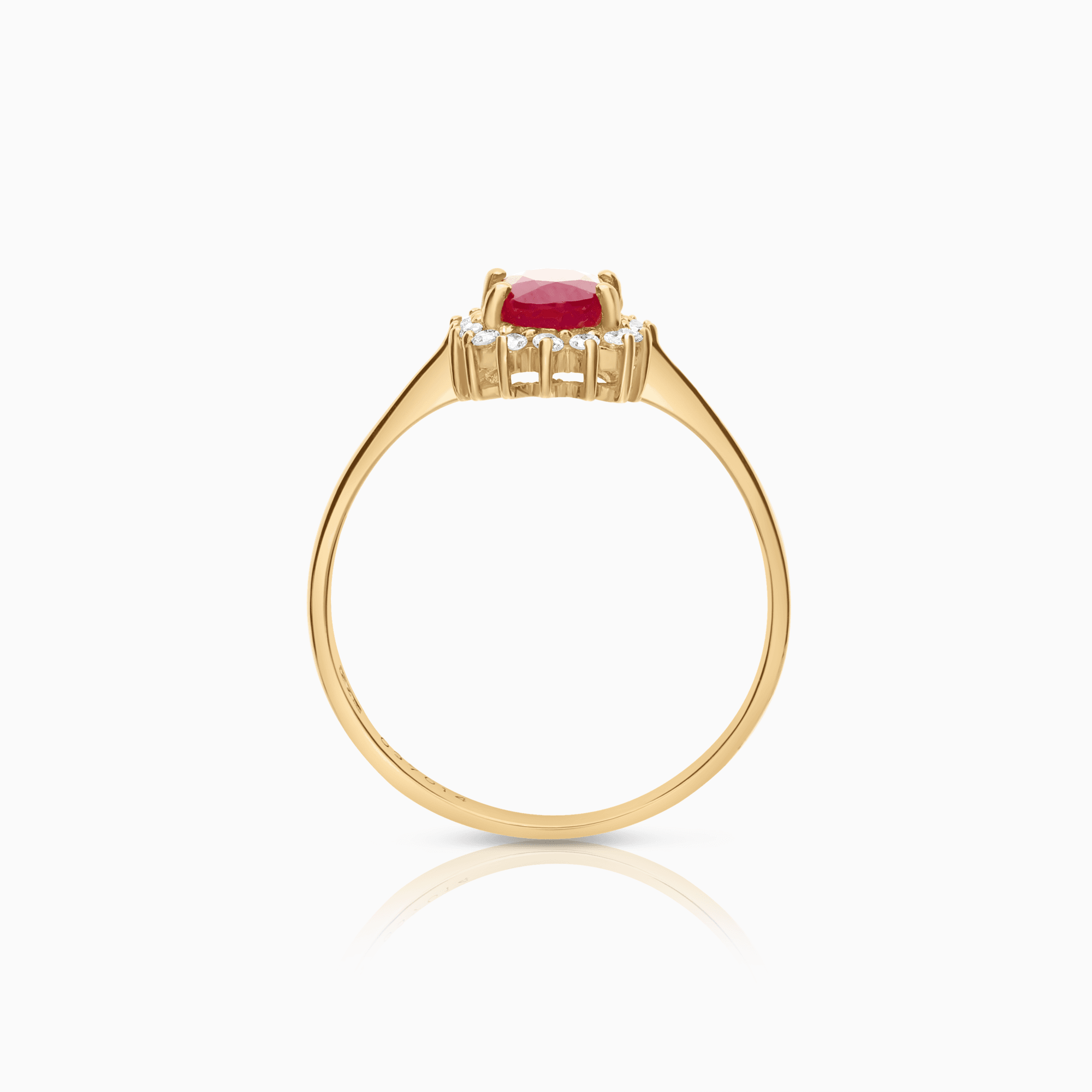 Gemstone ring with diamonds 1.00ct 18K gold
