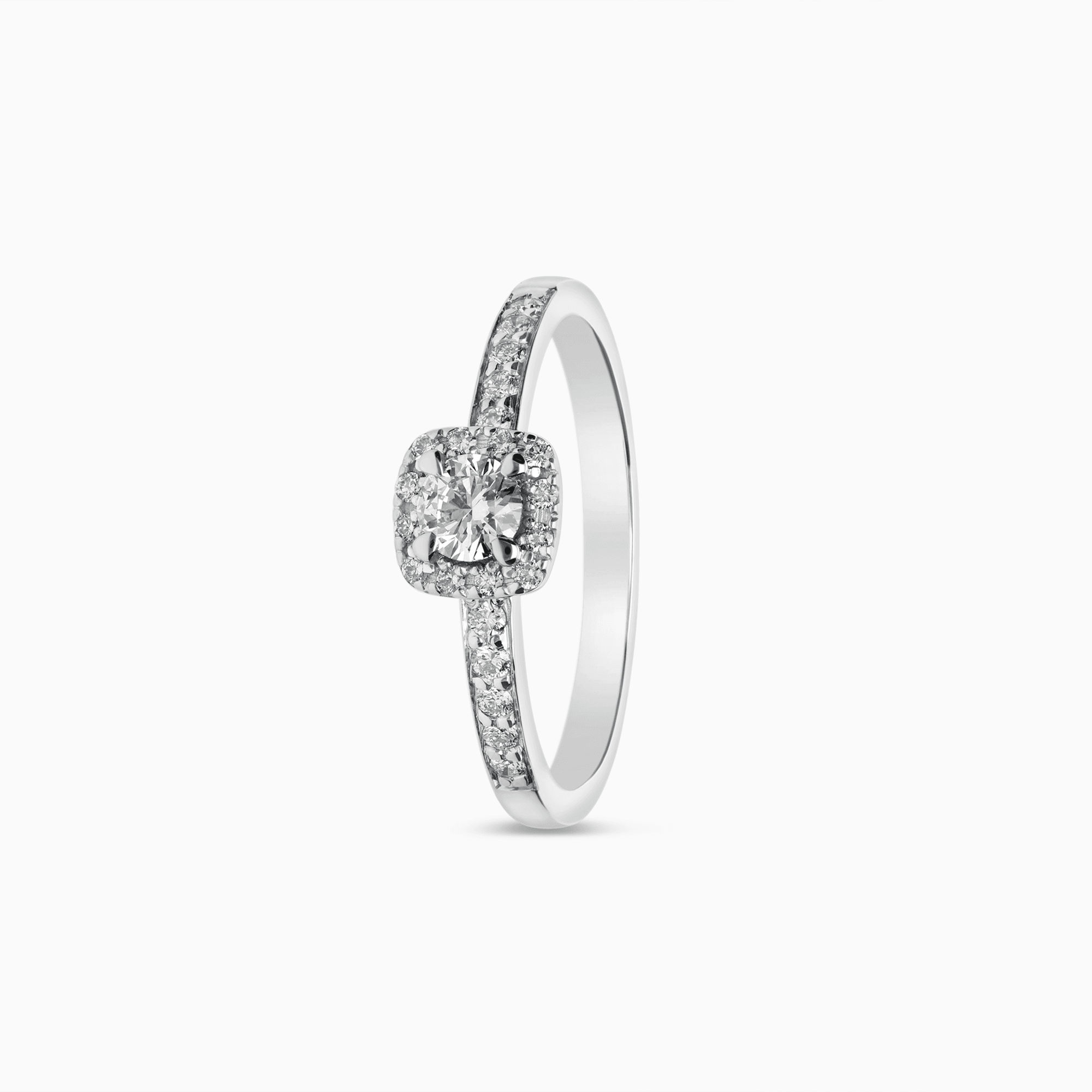 Halo Ring 0.34ct 14K white gold