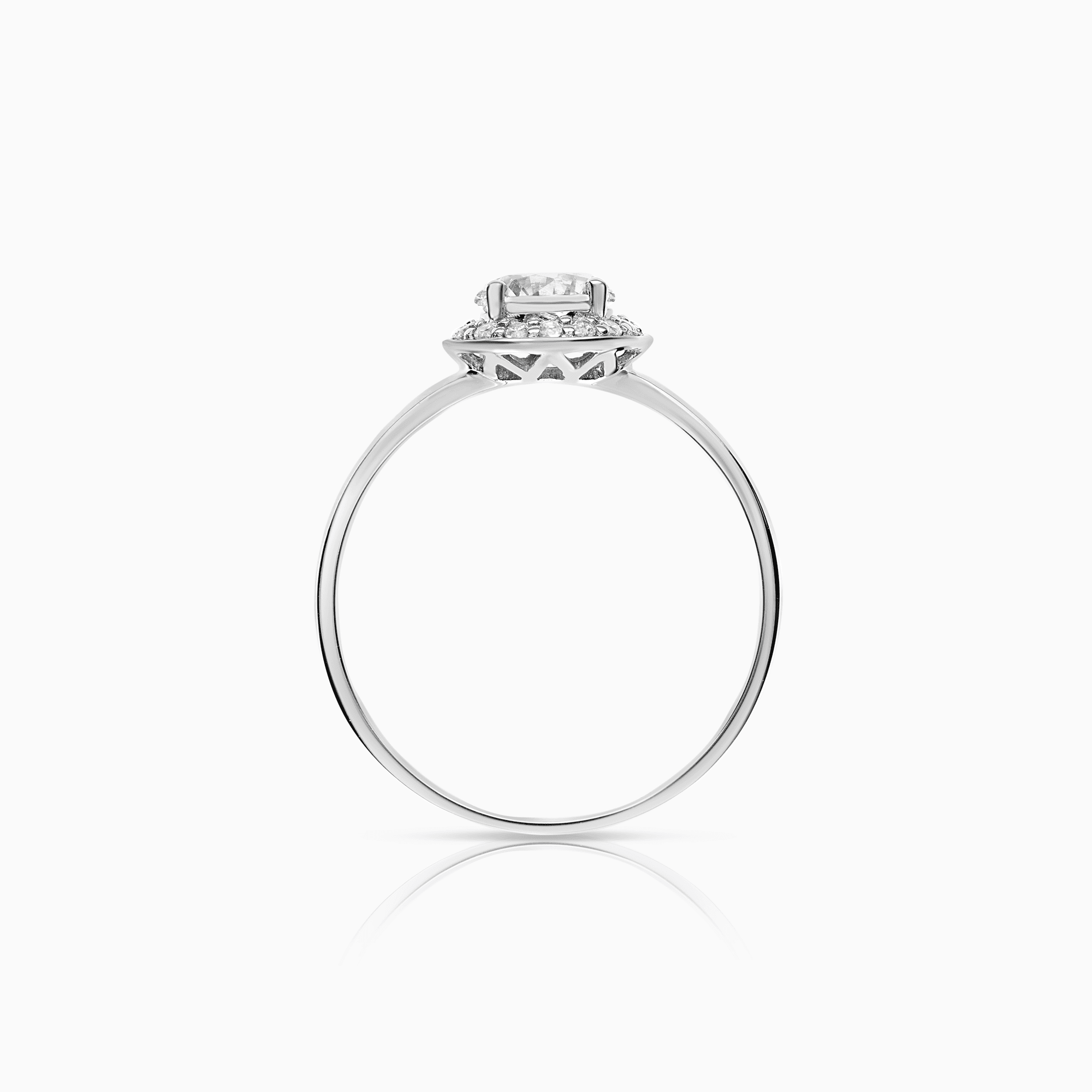 Halo ring cubic 2.10g 18K white gold