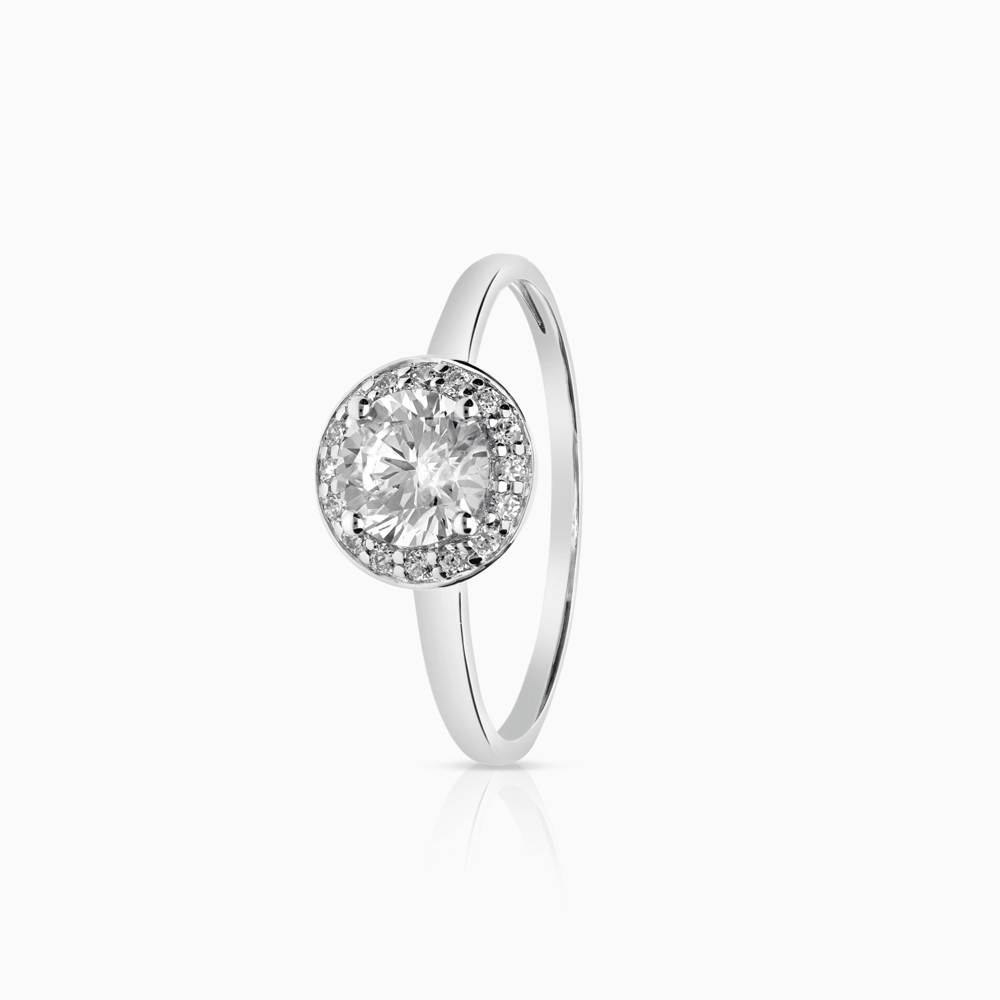 Halo ring cubic 2.10g 18K white gold