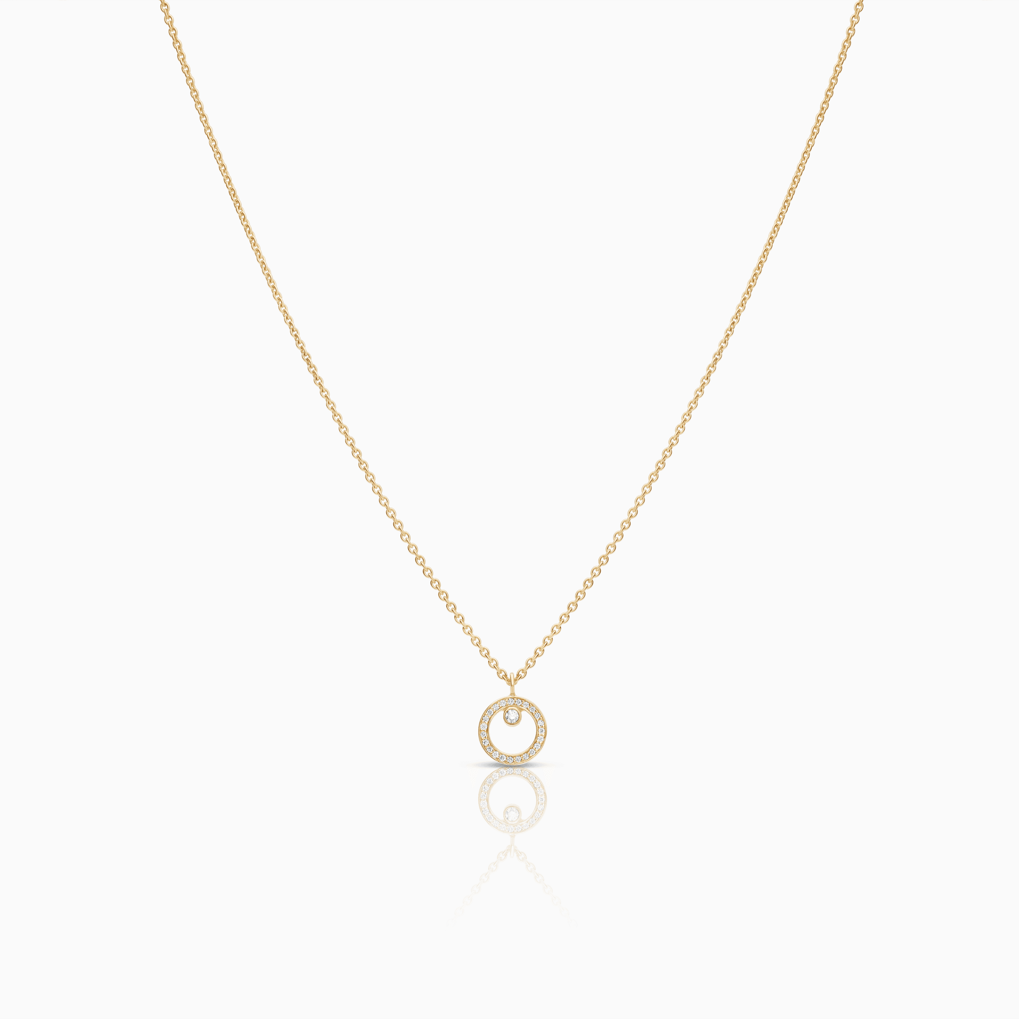 Georg Jensen Halo necklace 0.06ct 18K gold