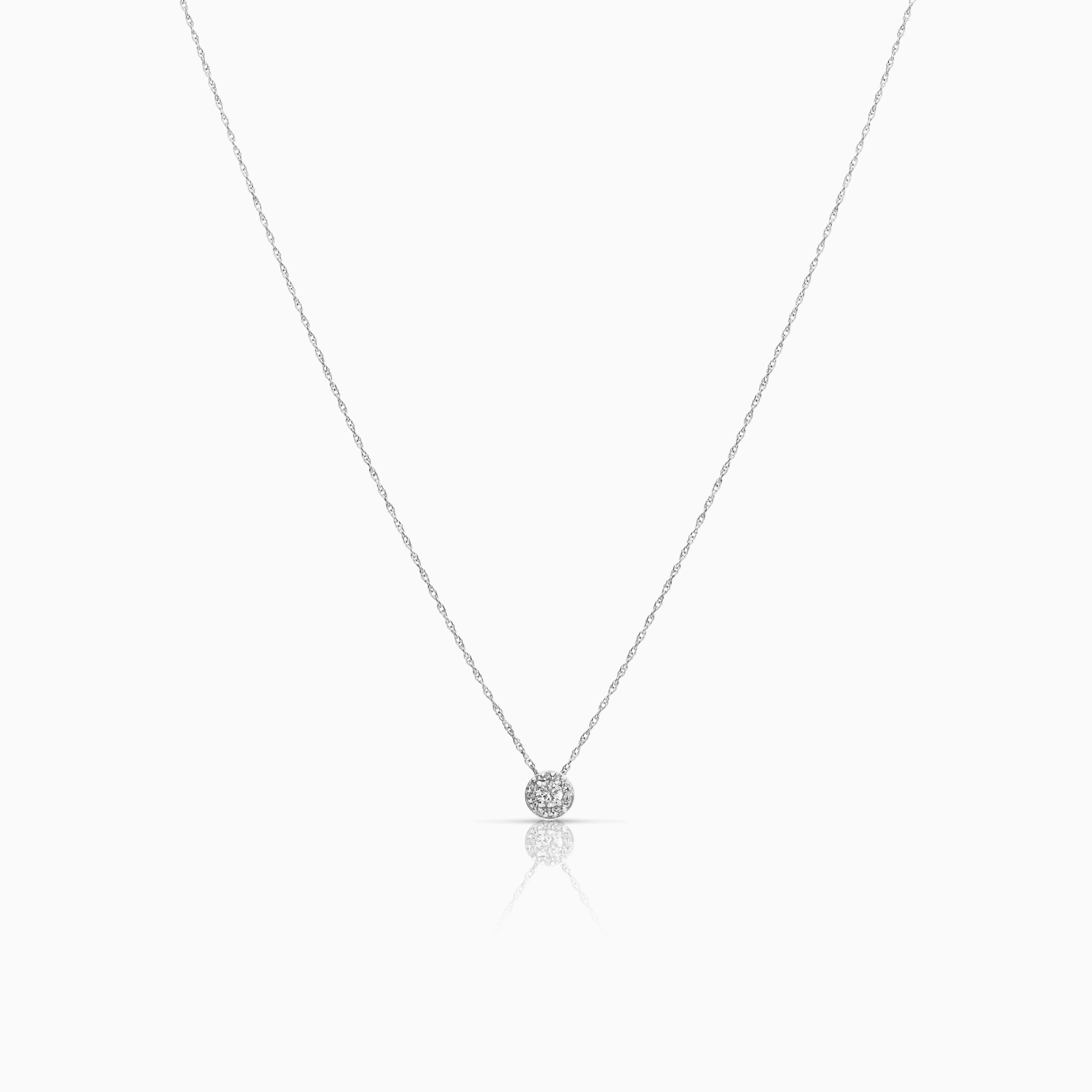 Necklace with diamond pendant 0.15ct 18K white gold