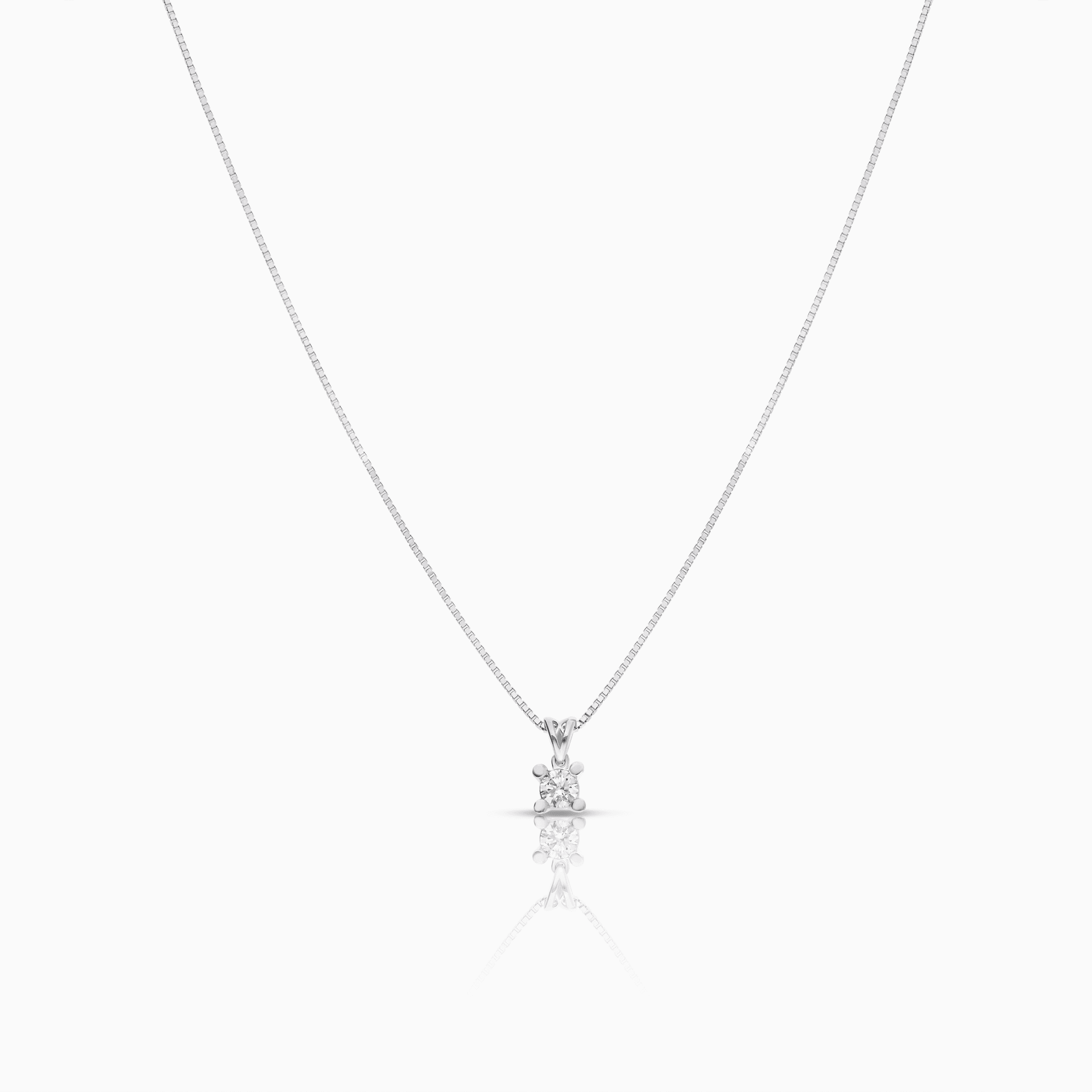 Necklace with diamond pendant 0.24ct 18K white gold