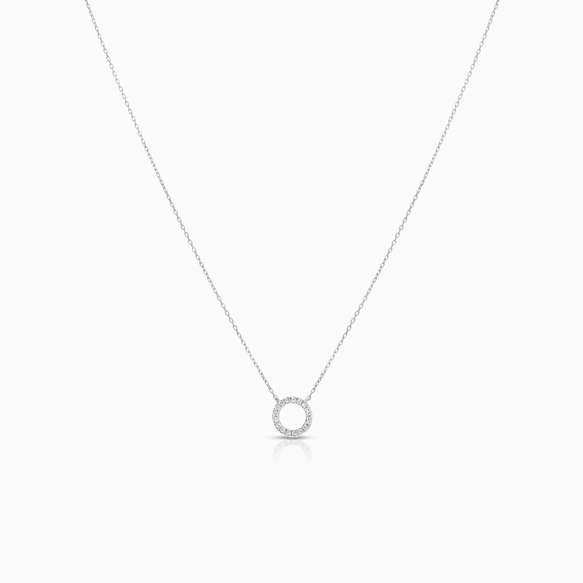 Necklace with diamond pendant 0.07ct 18K white gold