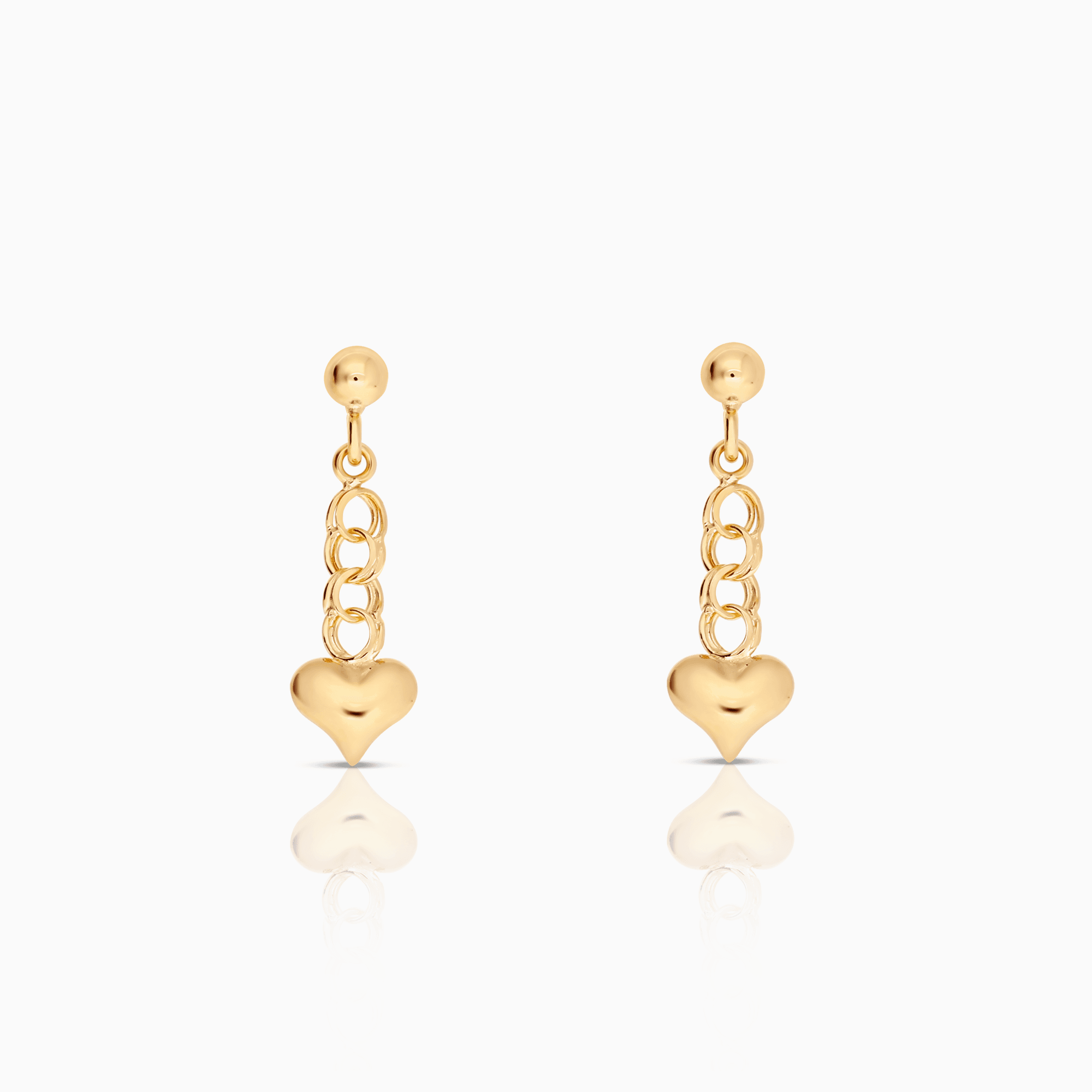 Bismarck earrings with heart 0.98g 18K gold