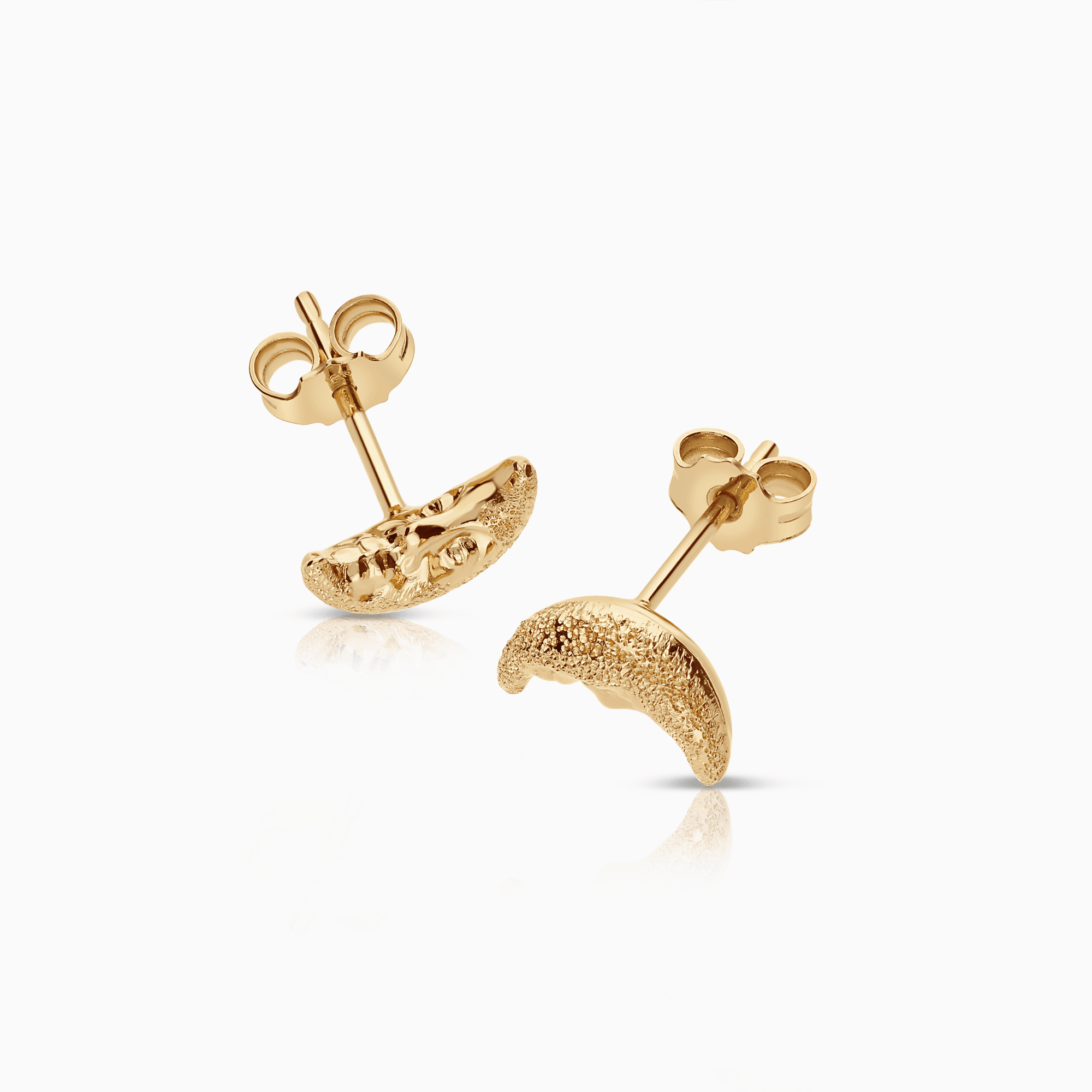 Gold earrings moons 1.38g 18K gold