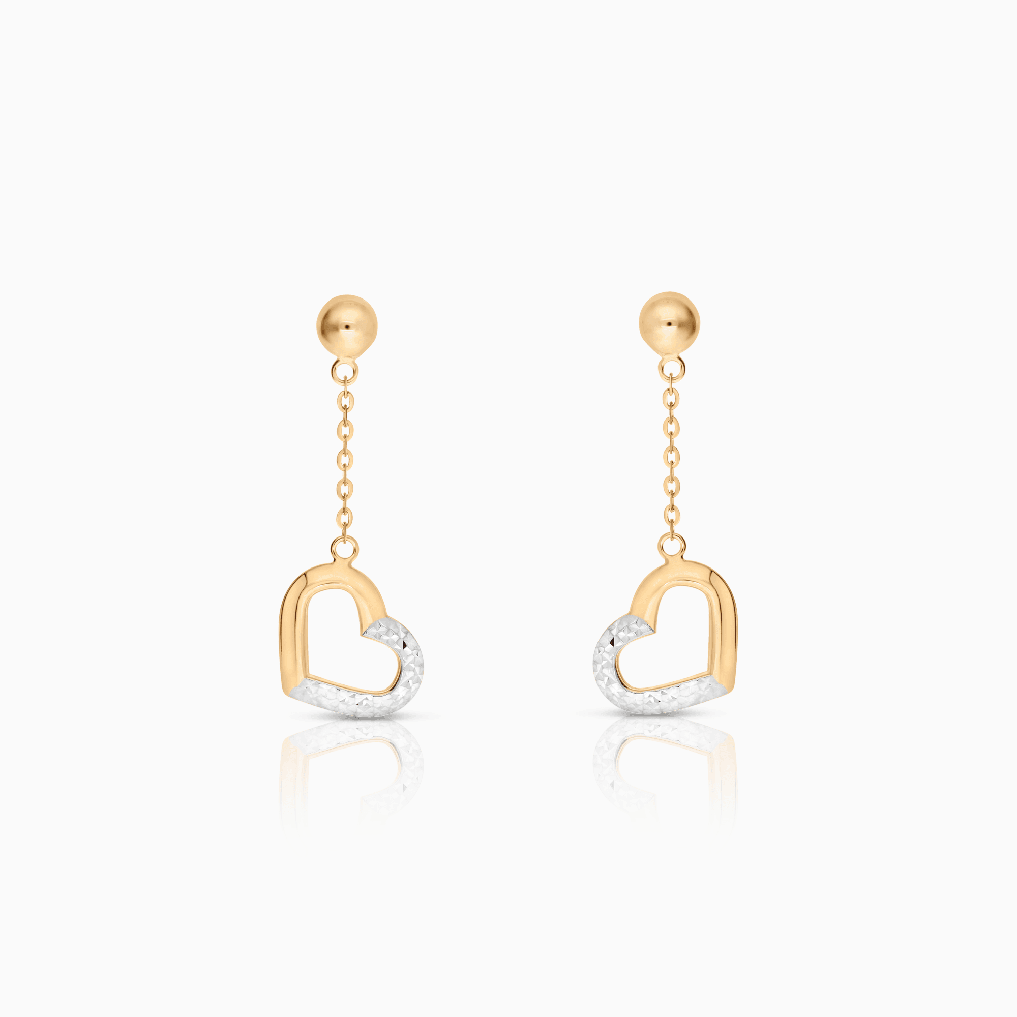 Gold earrings hearts 1.62g 18K white/yellow gold