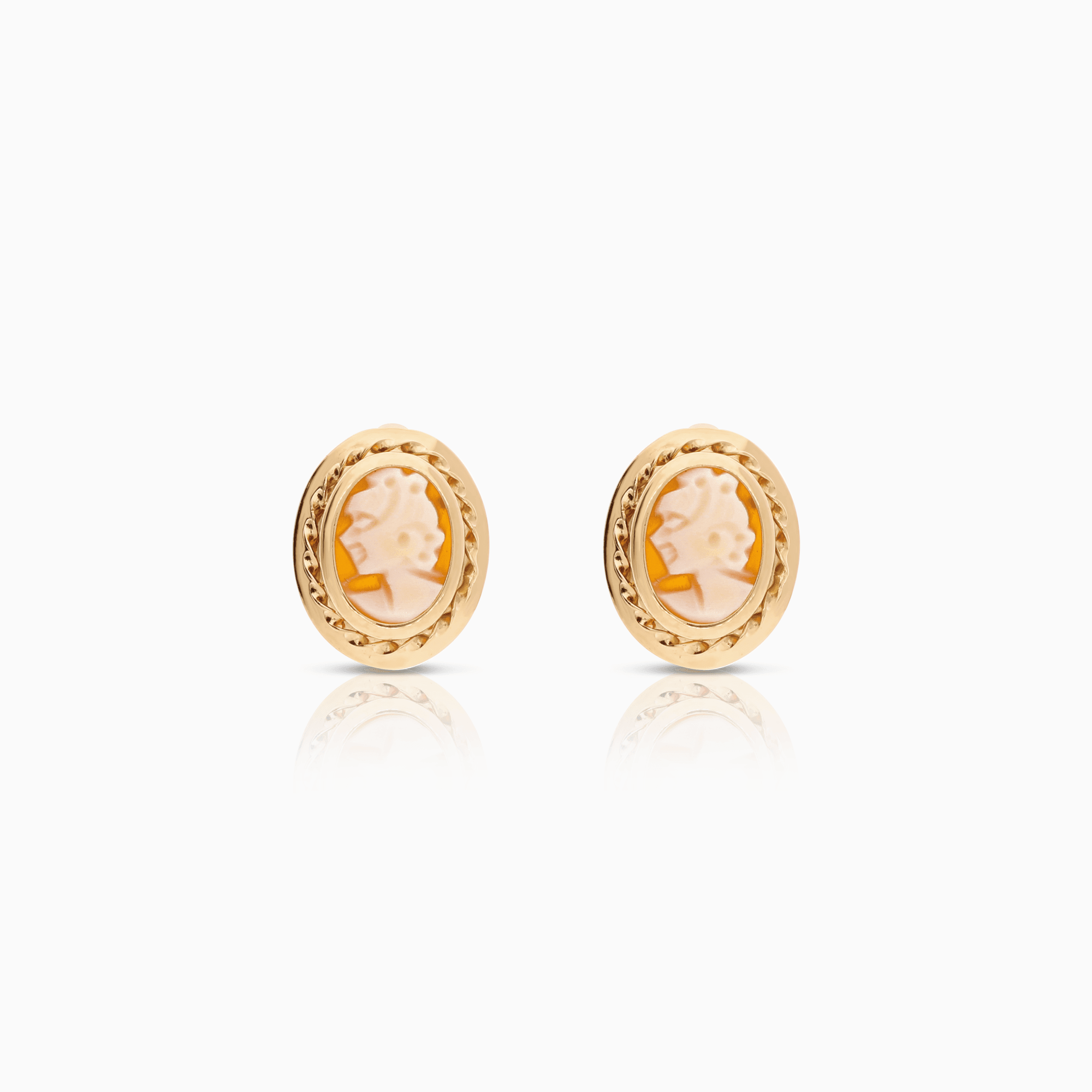 Gold earrings cameo 1.21g 18K gold