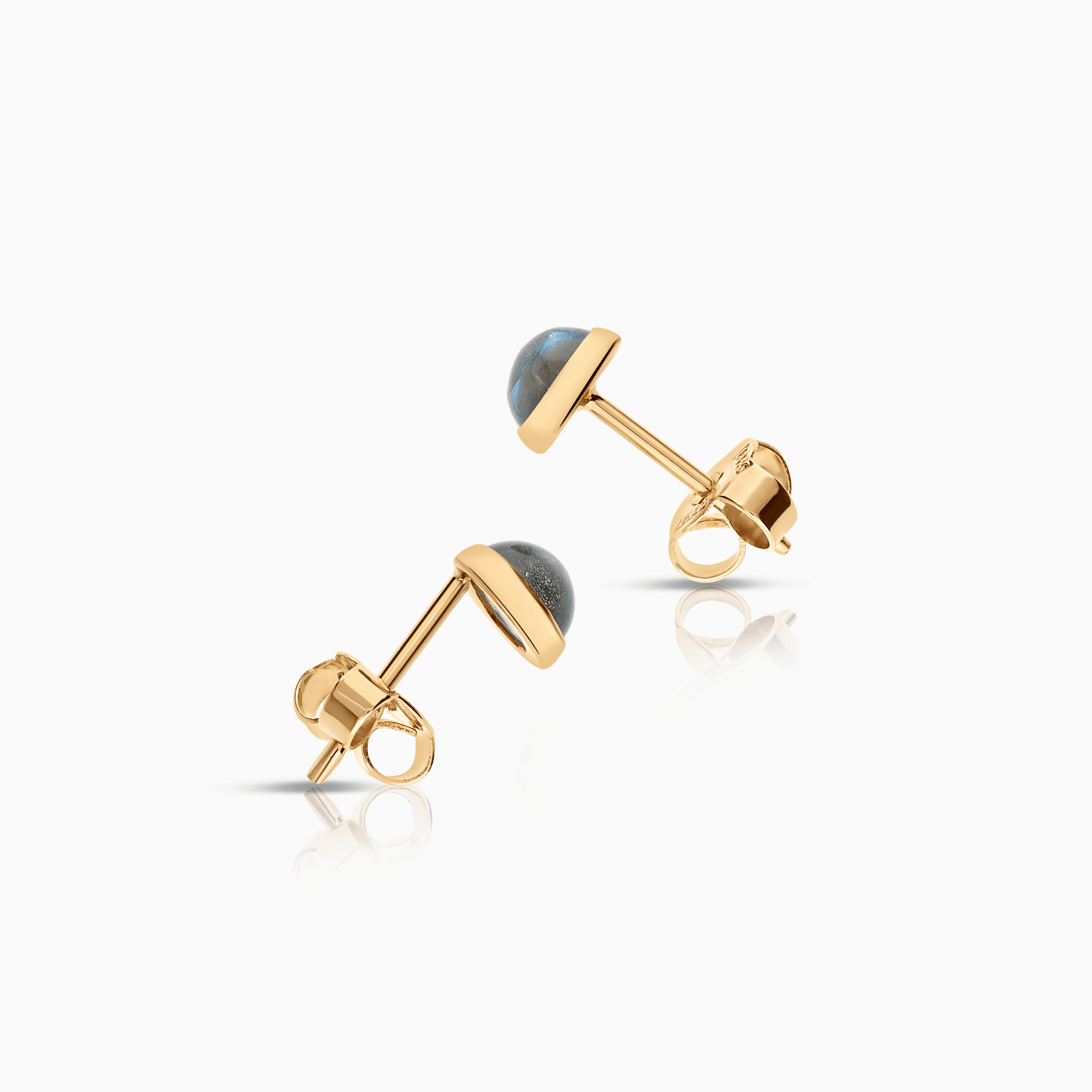 Gold earrings with blue stones 1.10g 18K gold