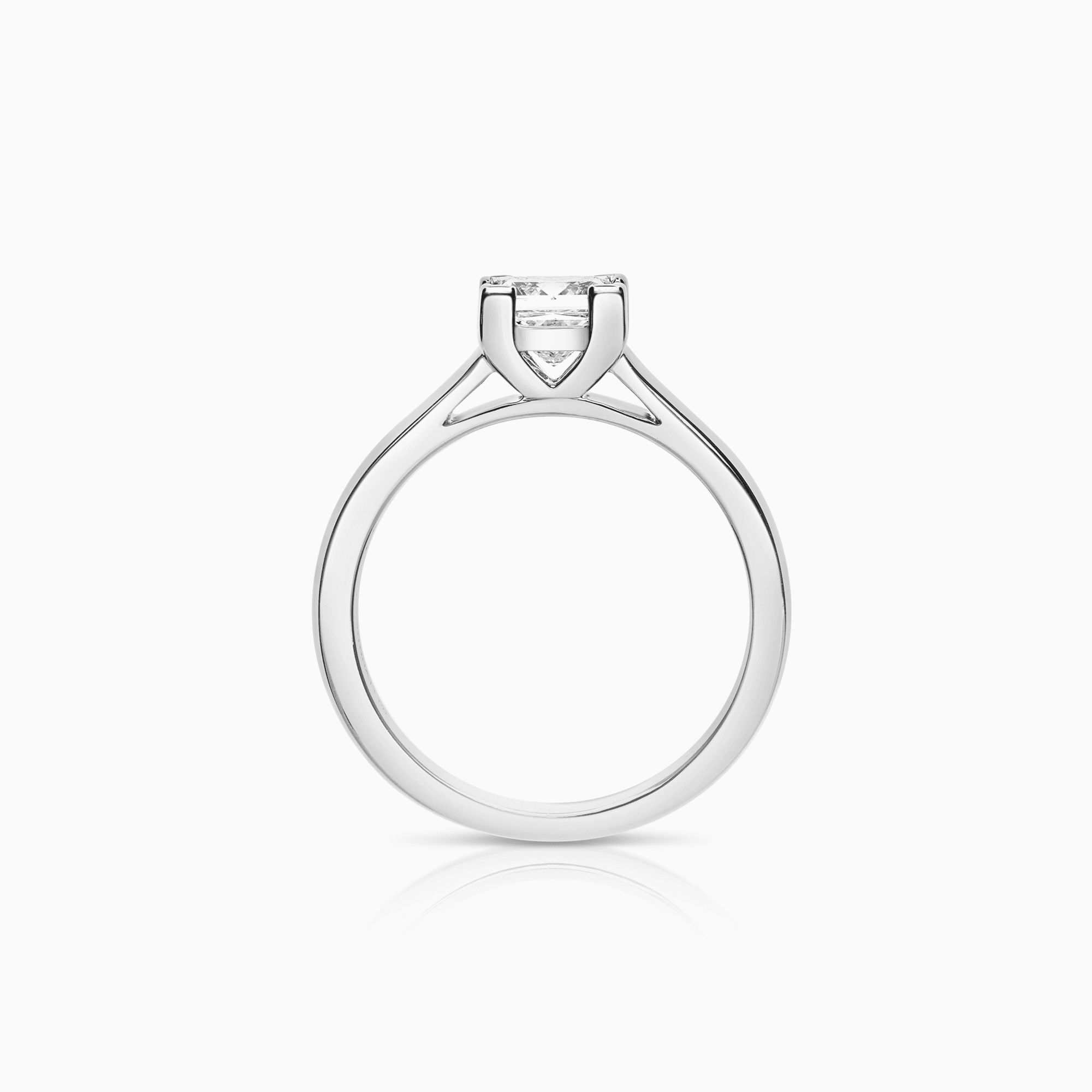 Solitaire ring princess 1,01ct 18K hvitt gull GIA sertifikat