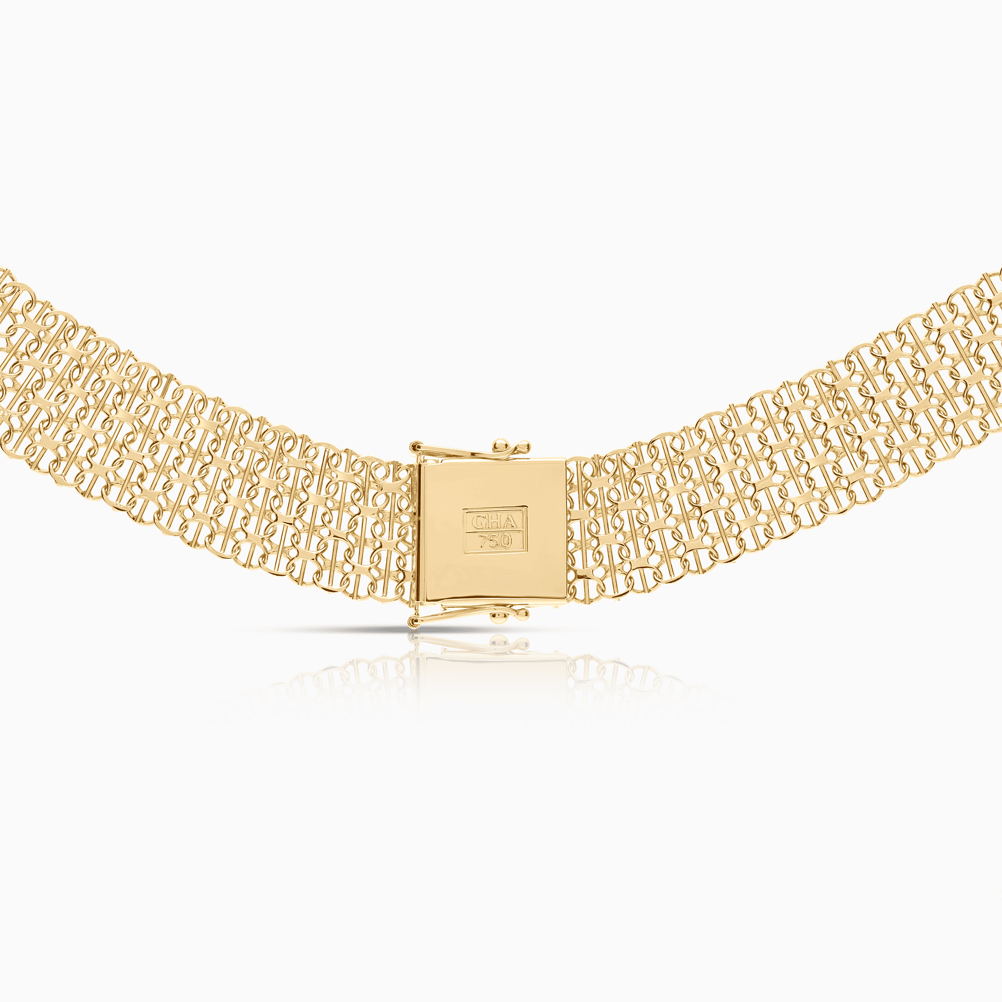 X-link necklace with bar 50.25g 18K gold