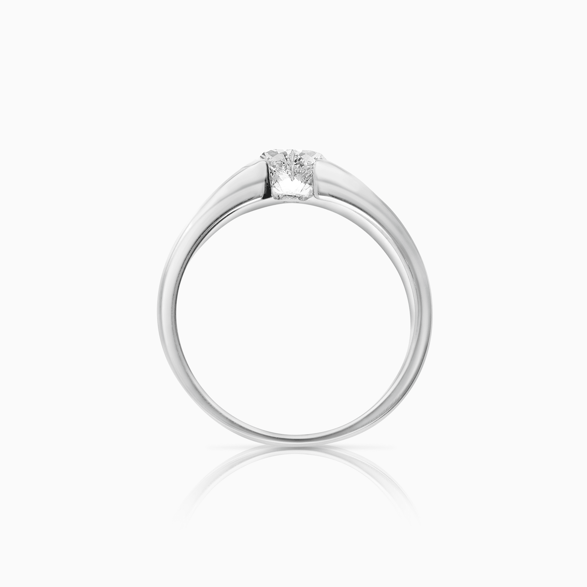 Enstensring hjerte 0,85ct 18K hvitt gull